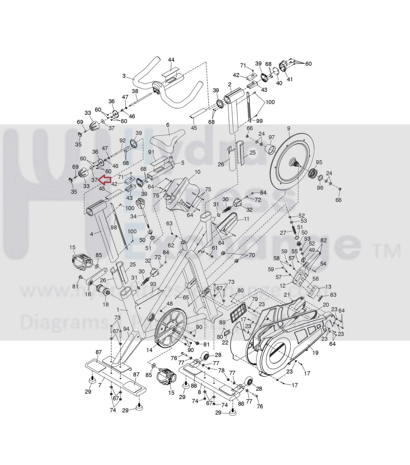 FreeMotion NordicTrack Stationary Bike M8 Nylon Washer 30mm 311663 - Image 3