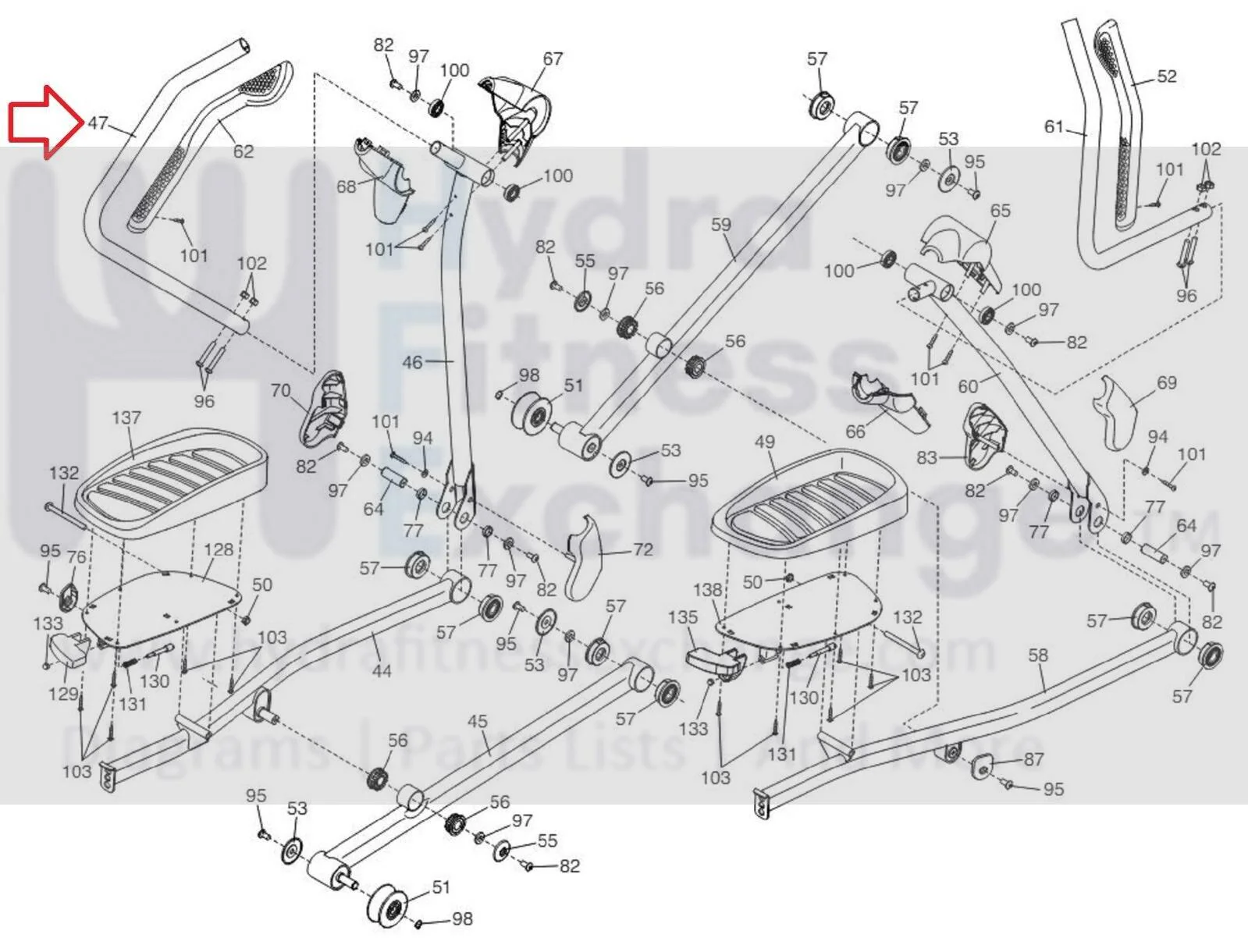 Freemotion Proform 545 550E 560 Elliptical Left Upper Body Arm 332153 - Image 3