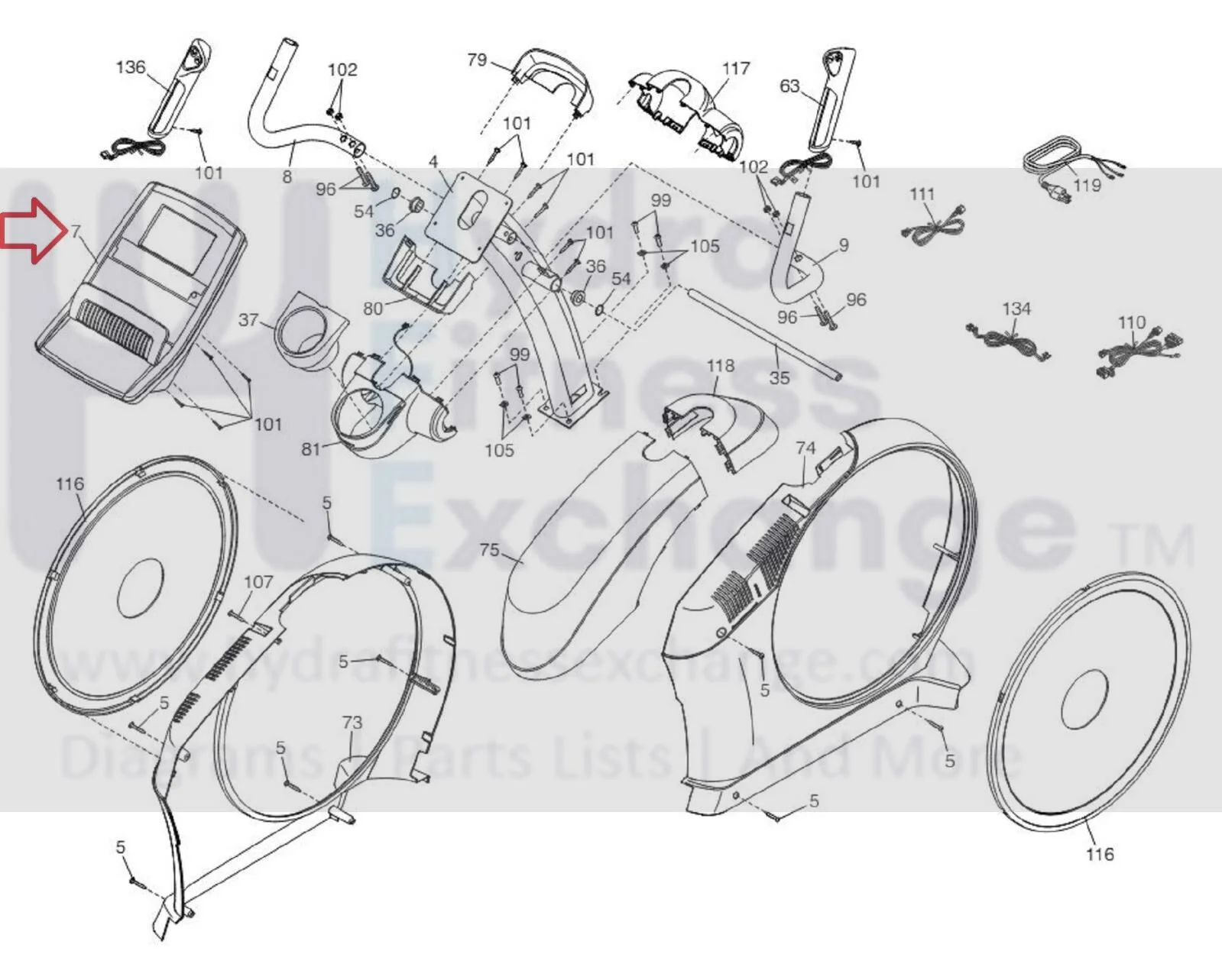 Freemotion Proform 545 Elliptical Display Console Assembly MFR-ELSF59912 331896 - Image 3