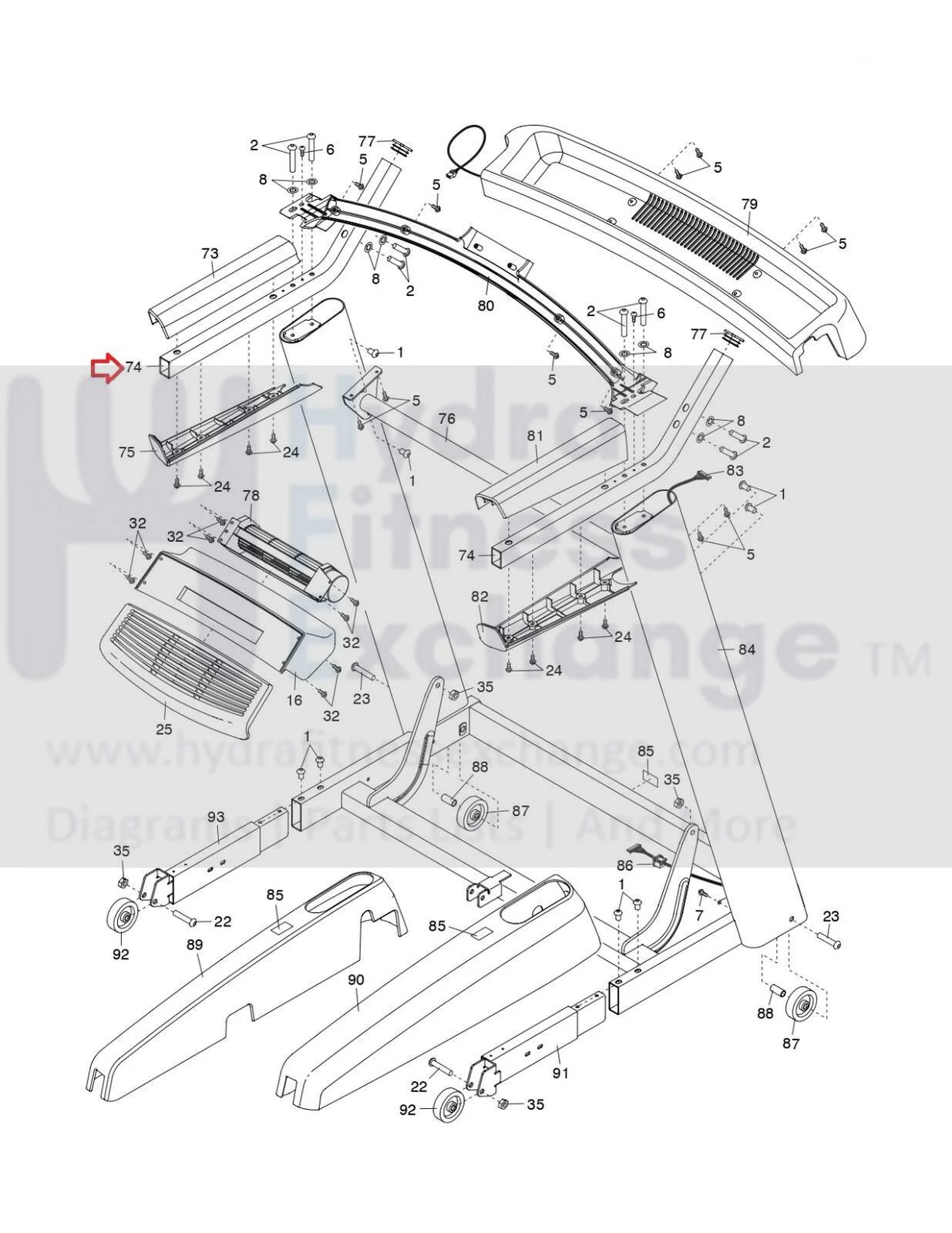 FreeMotion ProForm Nordictrack Treadmill Left or Right Handrail 357773 - Image 2
