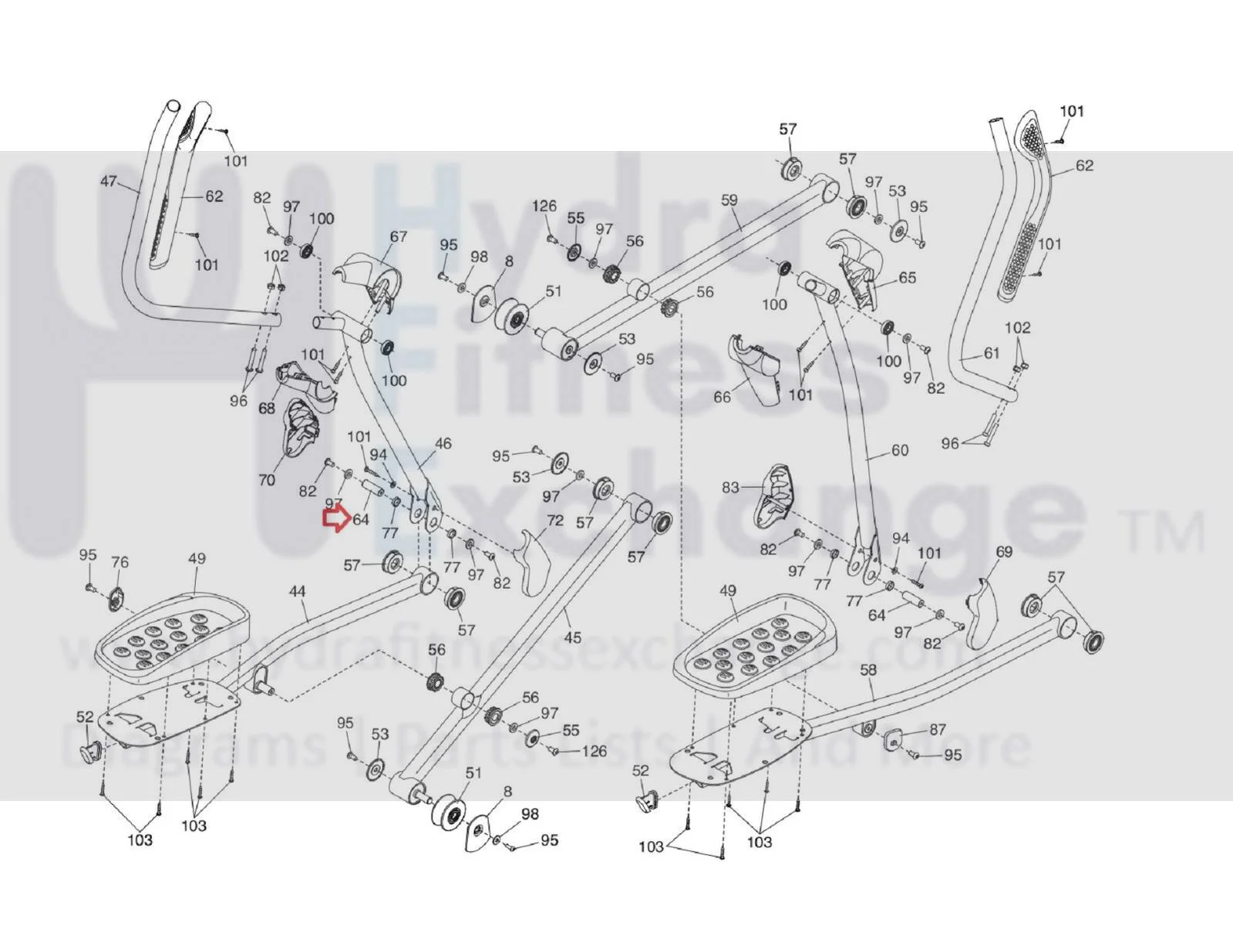 FreeMotion ProForm Reebok NordicTrack Elliptical Pedal Arm Axle 316835 - Image 2