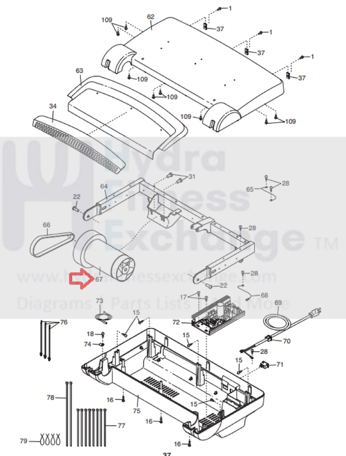 Freemotion Smartrun2.0 SFTL89810.0 Treadmill DC Drive Motor with Flywheel 405591 M-405562 or 362187 - Image 2