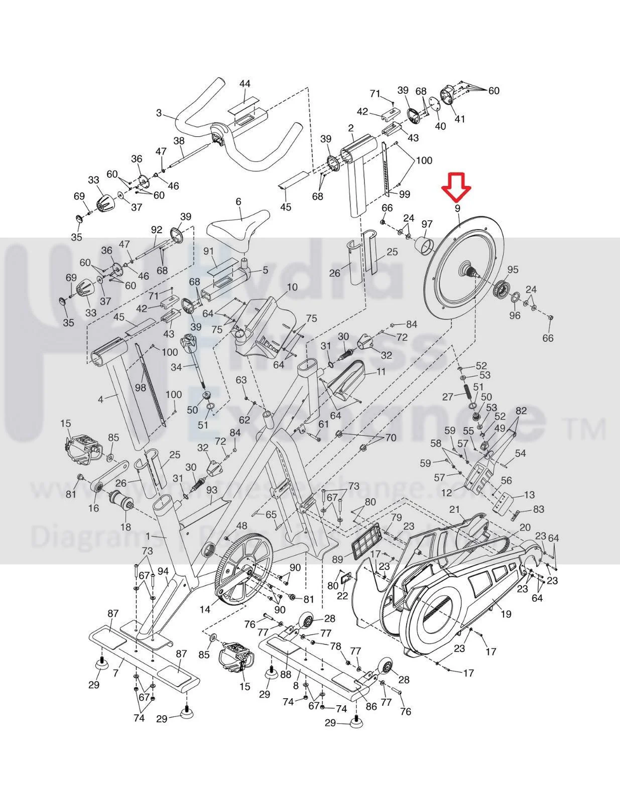 Freemotion Stationary Bike Flywheel Assembly 330977 - Image 2