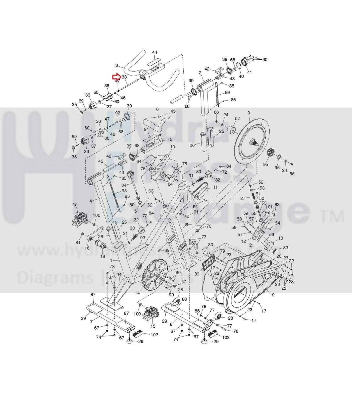 FreeMotion Stationary Bike Handlebar Adjust Rod 311745 - Image 3