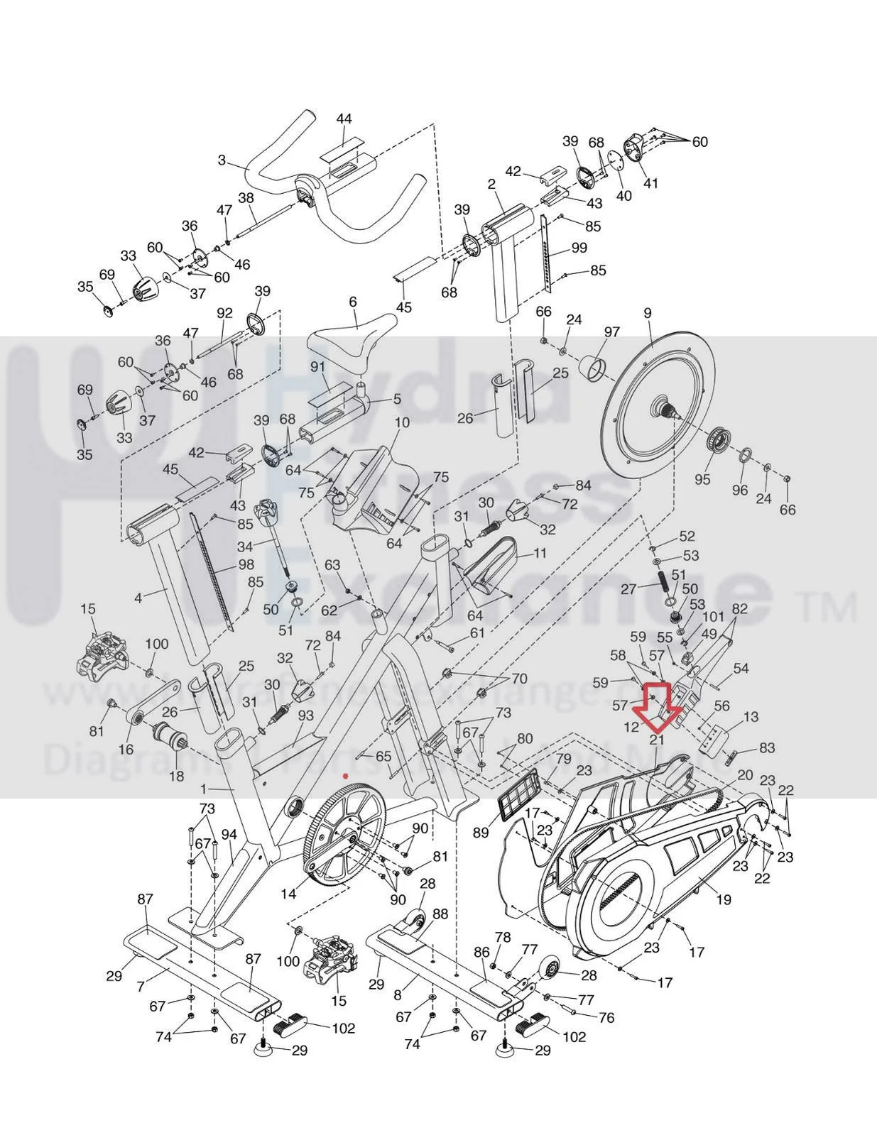 Freemotion Stationary Bike Inner Shield 335234 - Image 2
