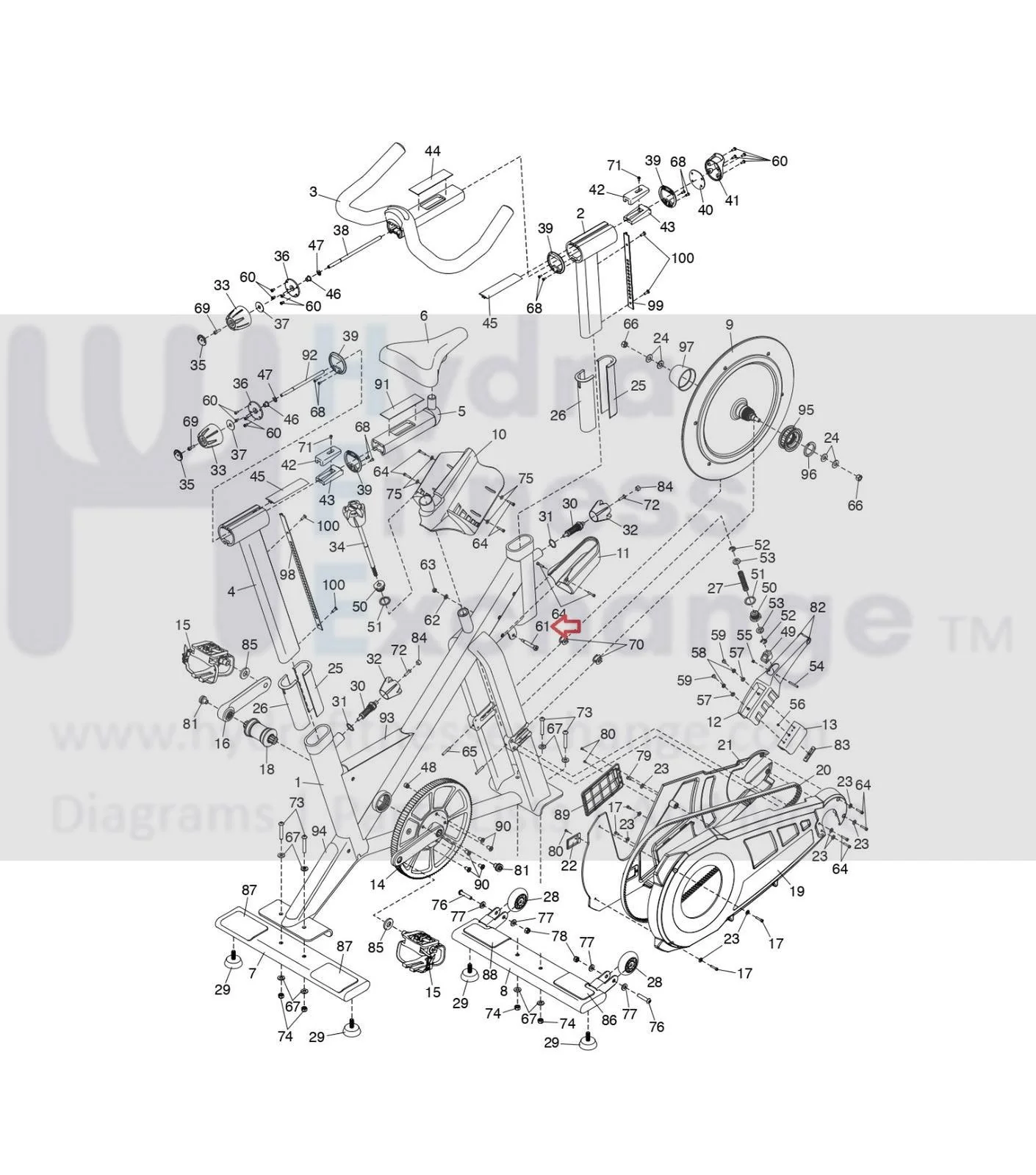 FreeMotion Stationary Bike Shoulder Socket Cap Screw Stainless Steel M8 x 50mm - Image 3