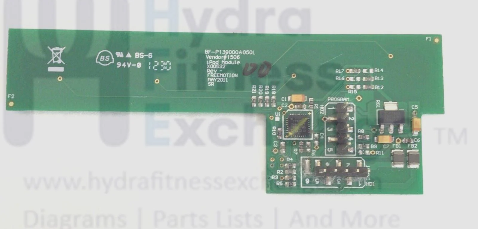 FreeMotion Treadmill Push Button Circuit Board Volume Fancontrol BF-P139000A050L - Image 2