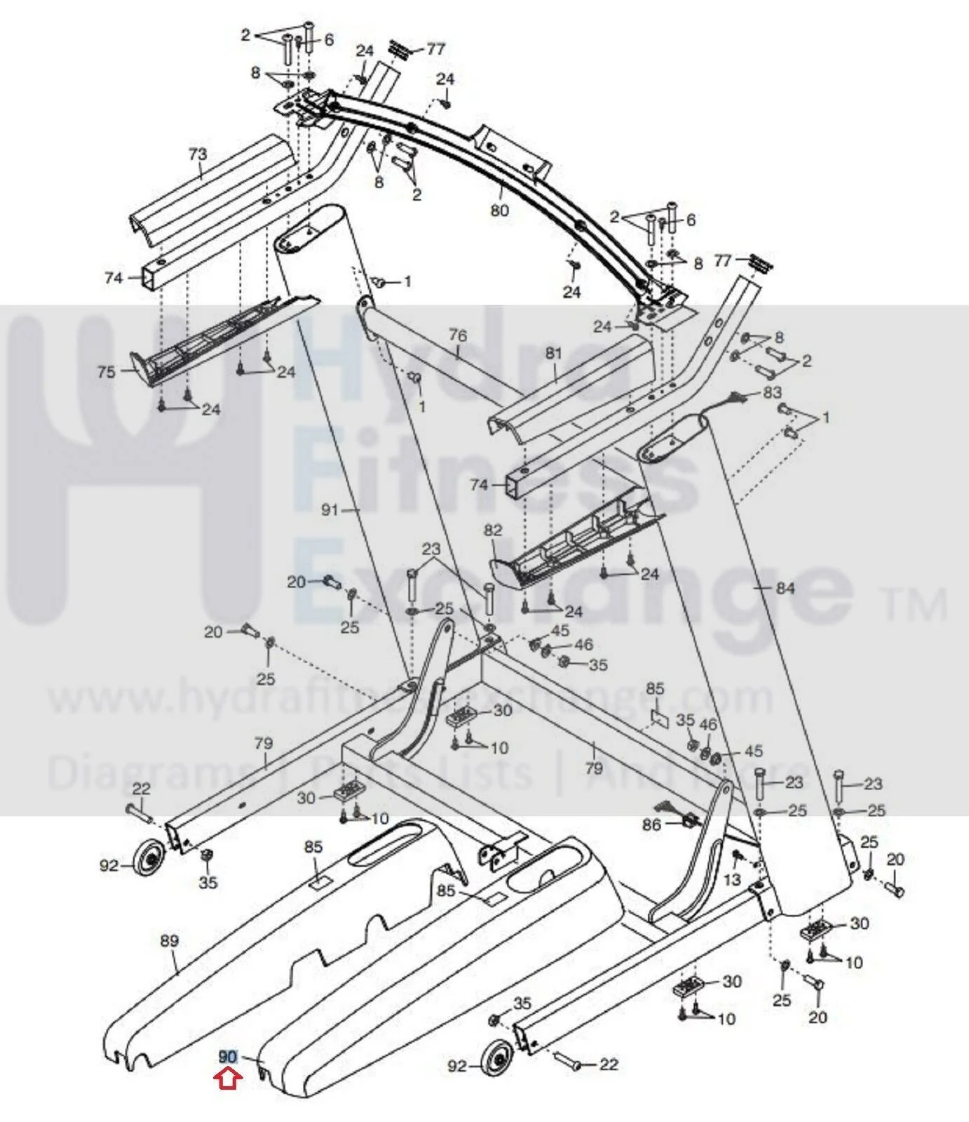 FreeMotion Weider ProForm NordicTrack Treadmill Right Upright Cover 382318 - Image 4