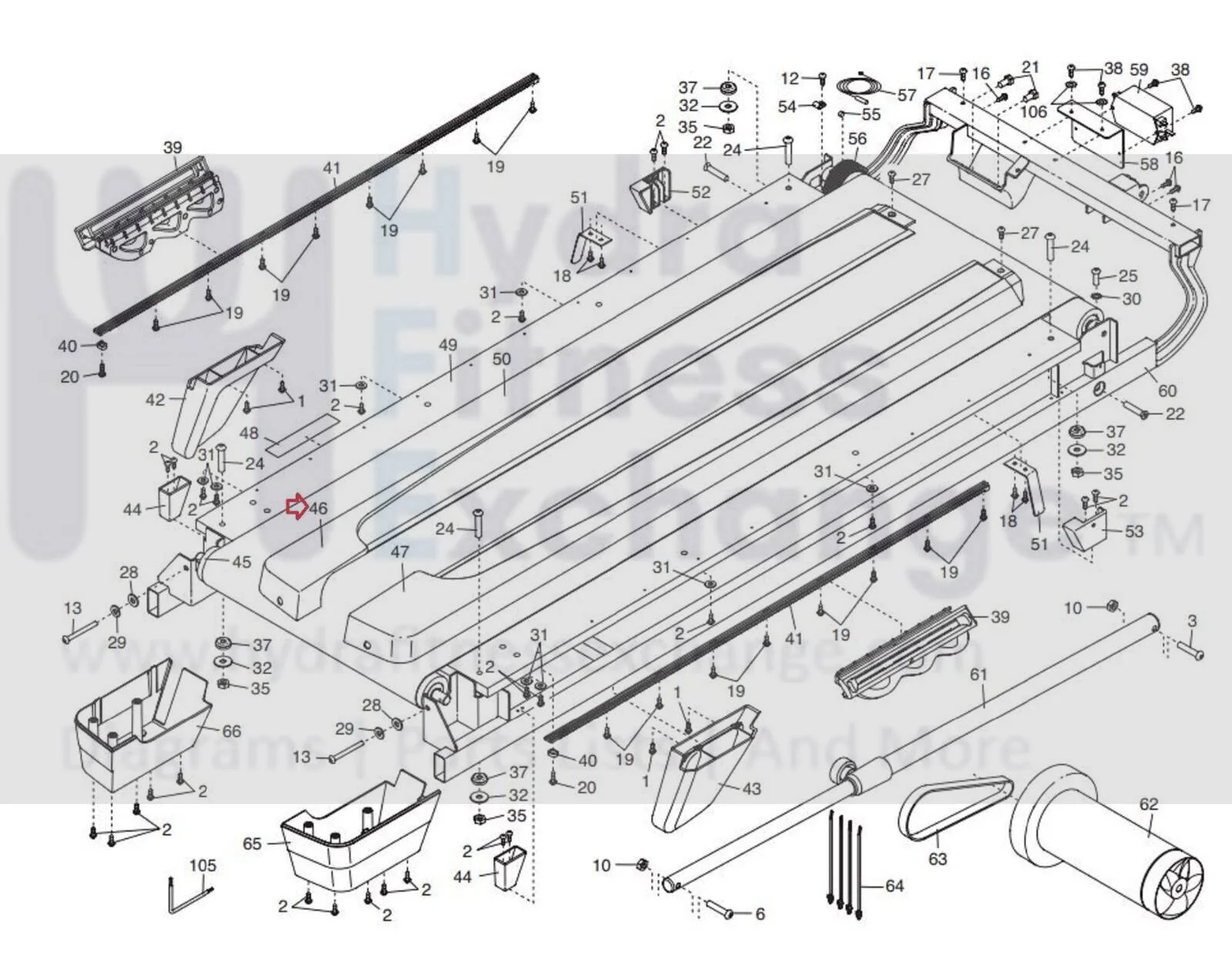 Freemotion XTR 90 SFTL189100 - 189101 Treadmill Left Foot Rail MFR-304020 304514 - Image 4