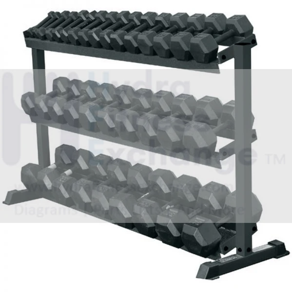 Freeweights 3-Tier Pro-Hex Rack Holds 15 Pairs - Dumbbells Sold Separately York - Image 2