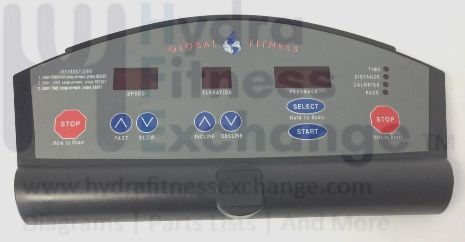 Global Fitness Runner Treadmill Display Console Panel GFR-CON