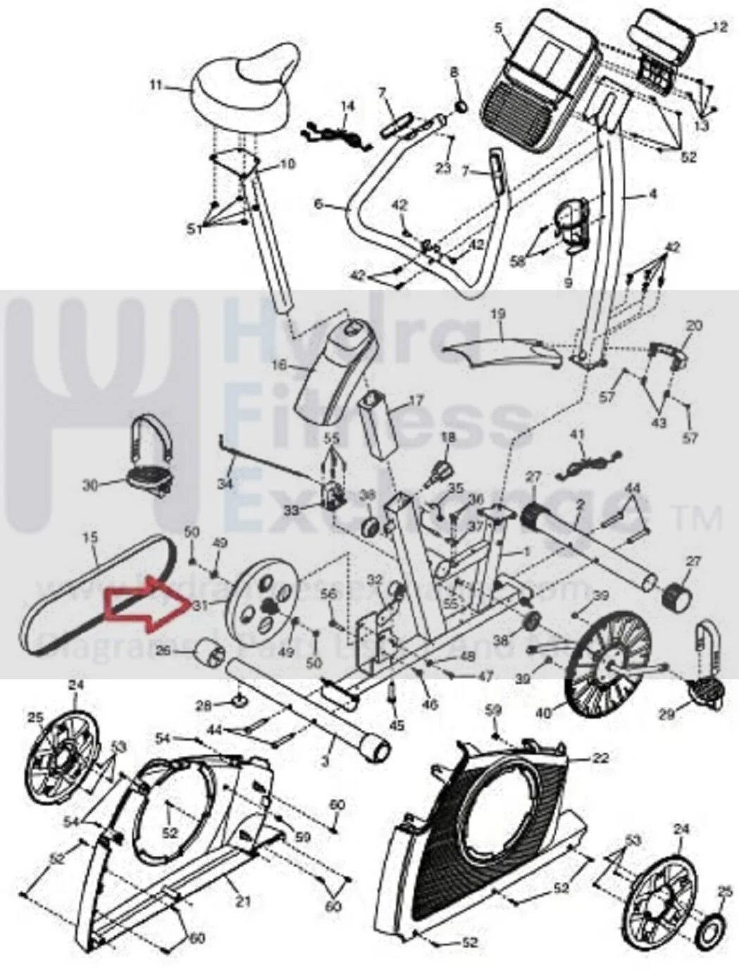 Gold's Gym Upright Bike Eddy Mechanism Pulley 361322 - Image 3