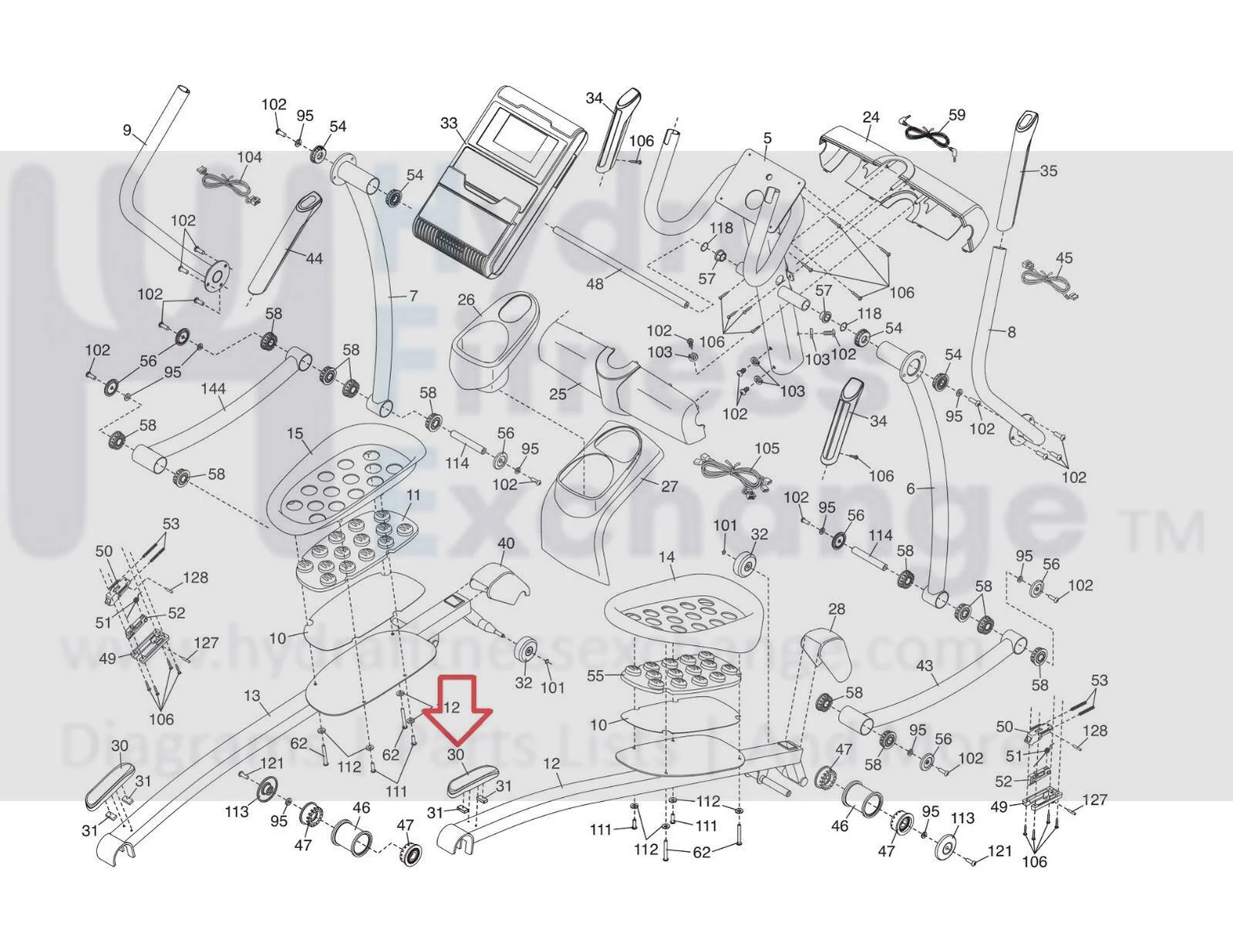 Health Rider NordicTrack ProForm Elliptical Latch Cover 287125 - Image 2