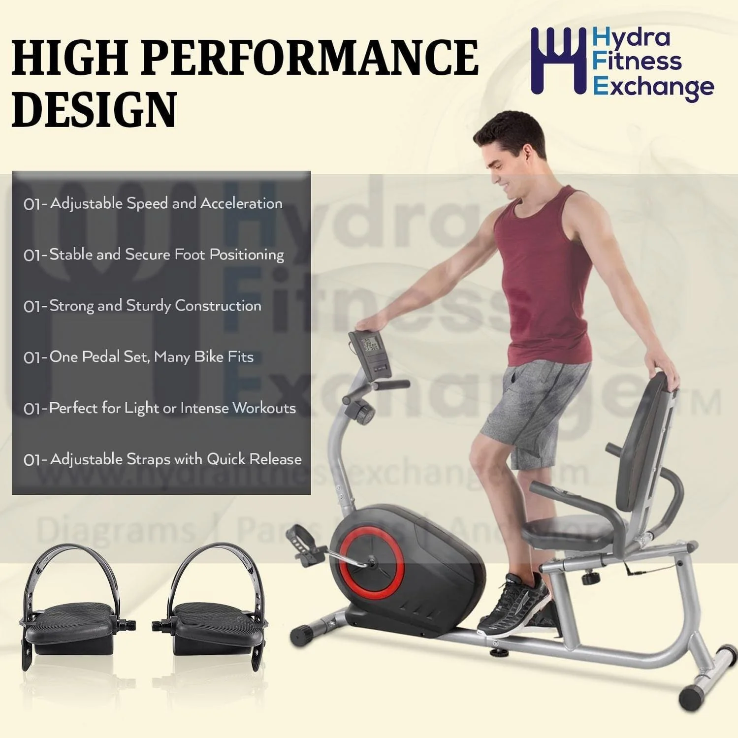 Health Rider Proform Reebok Stationary Bike Pedal Pair 916 Inch 231782 & 231781 - Image 7