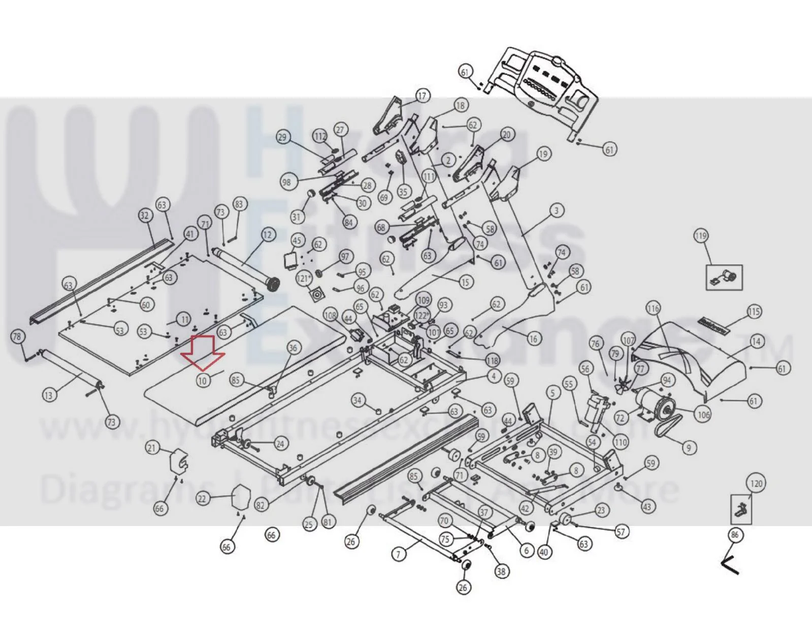 HealthTrainer HT65T.1 Treadmill OEM Walking Running Belt Treadbelt 404-00005 - Image 3