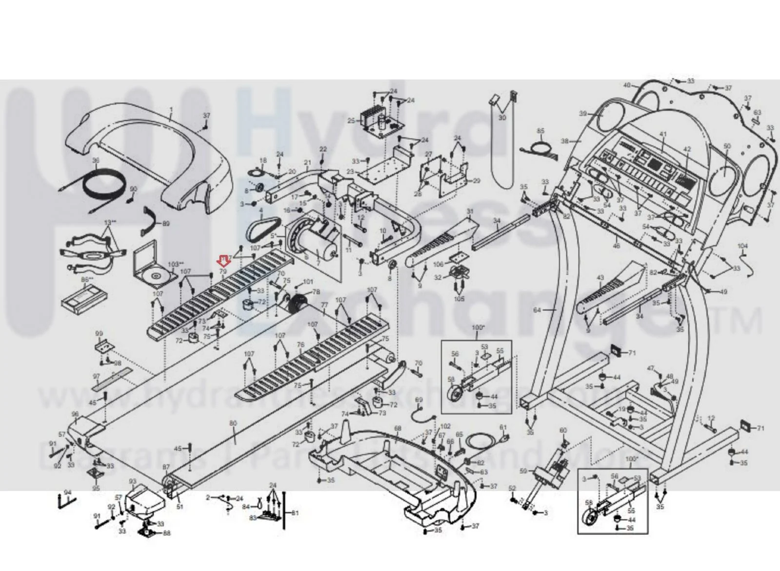 Heathrider Proform 400SE 500SELS500 S300SE 12.5 Treadmill Left Deck Rail 178328 - Image 4