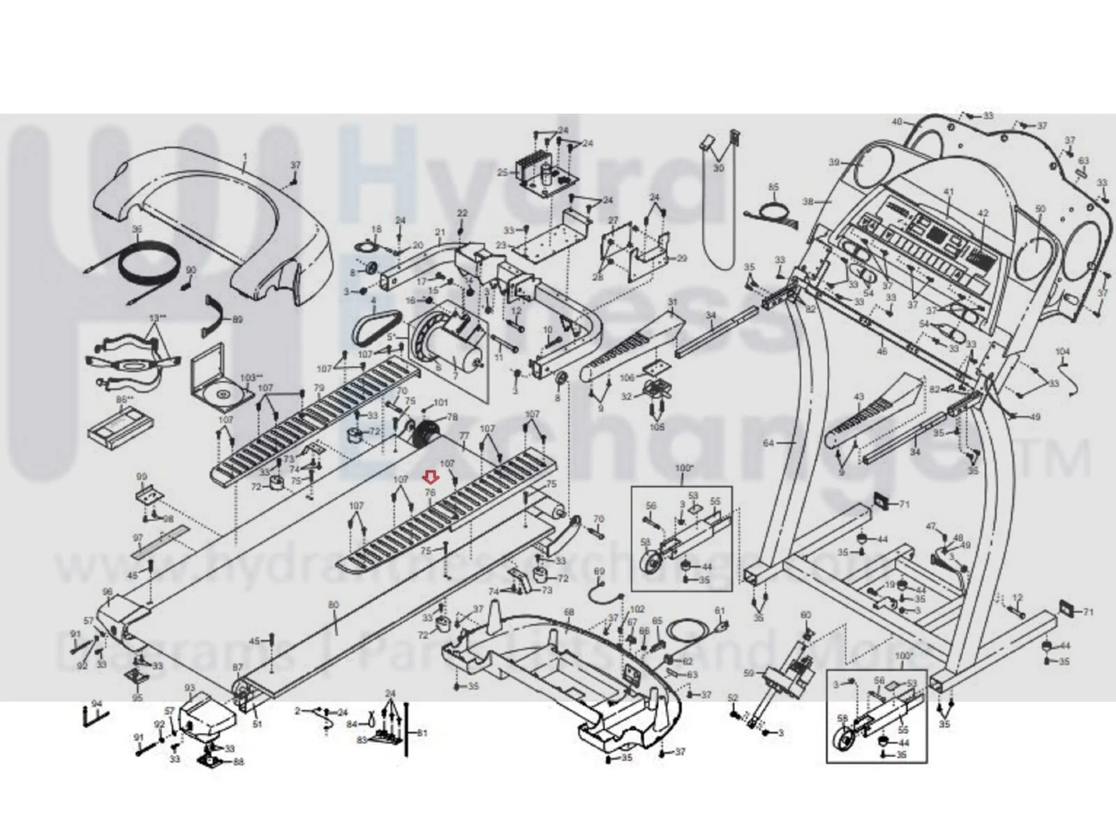 Heathrider Proform 400SE 500SELS500 S300SE 12.5 Treadmill Right Deck Rail 178327 - Image 4