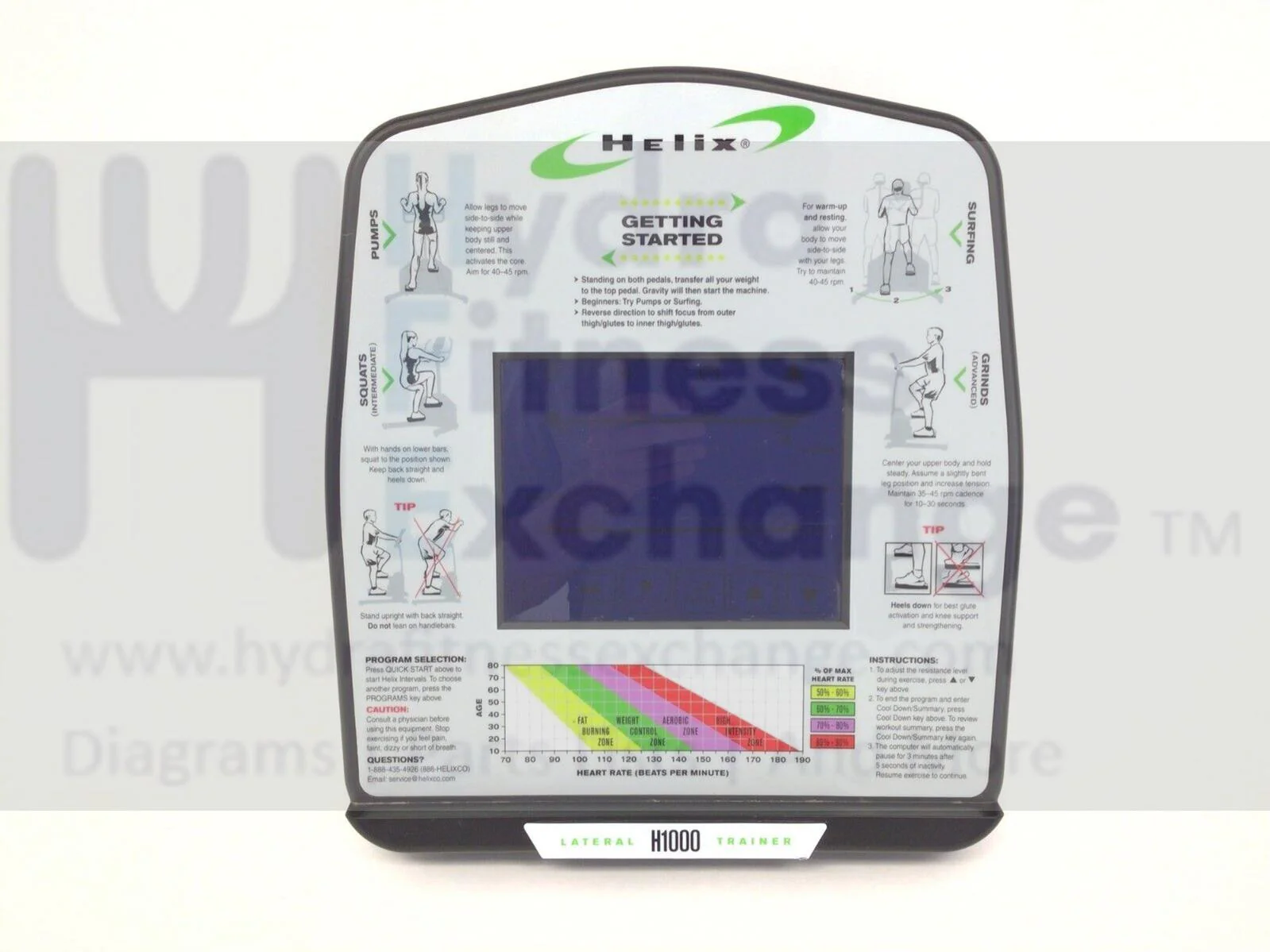 Helix Fitness H1000 Touch Elliptical Display Console Assembly H1000-DCA