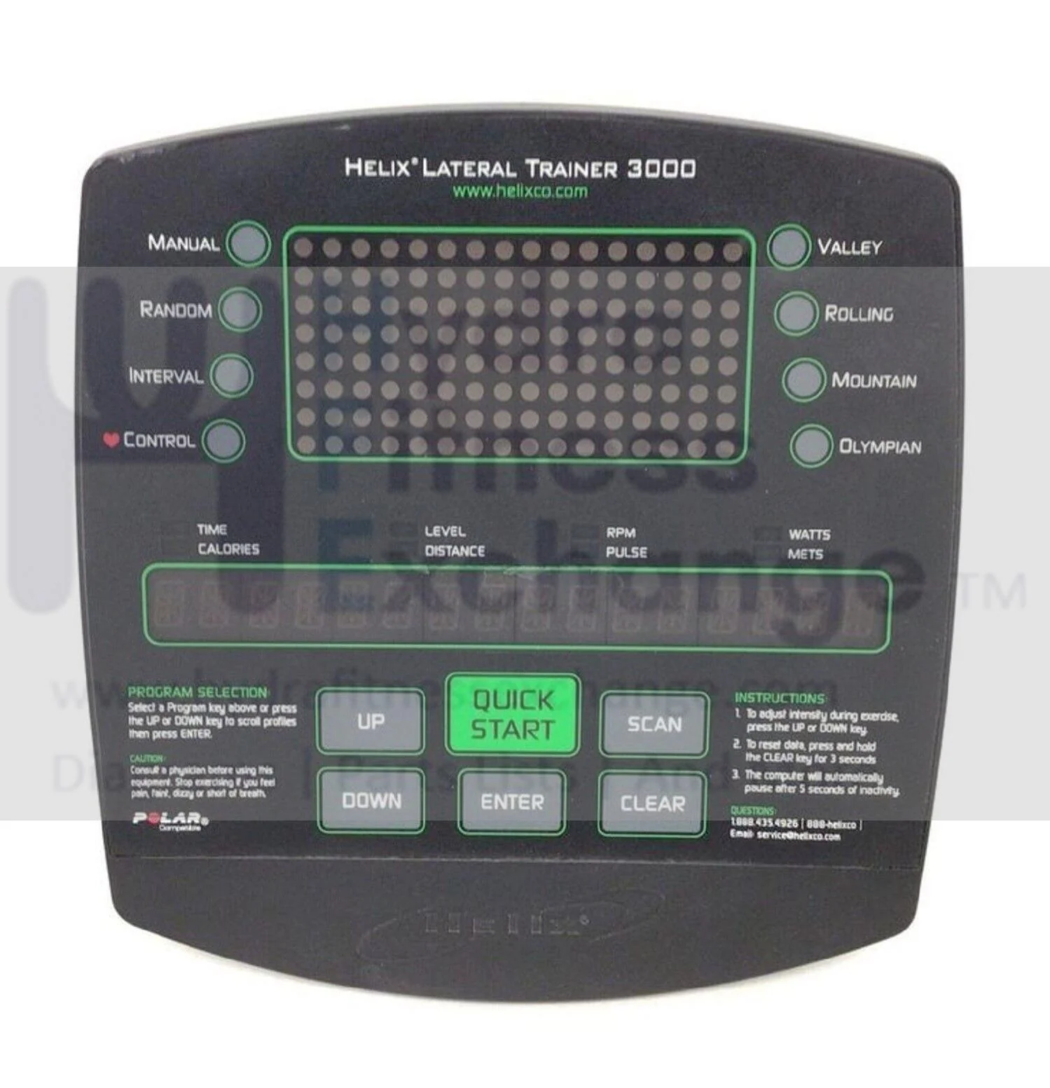 Helix Fitness LateralTrainer3000 Elliptical Display Console Assembly cnsl-ld-611