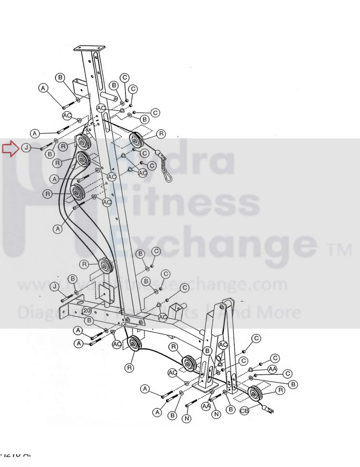 Hoist Fitness Strength System Hex Bolt 3/8" - 16 x 2" 11-HEX-38(16)2 - Image 2