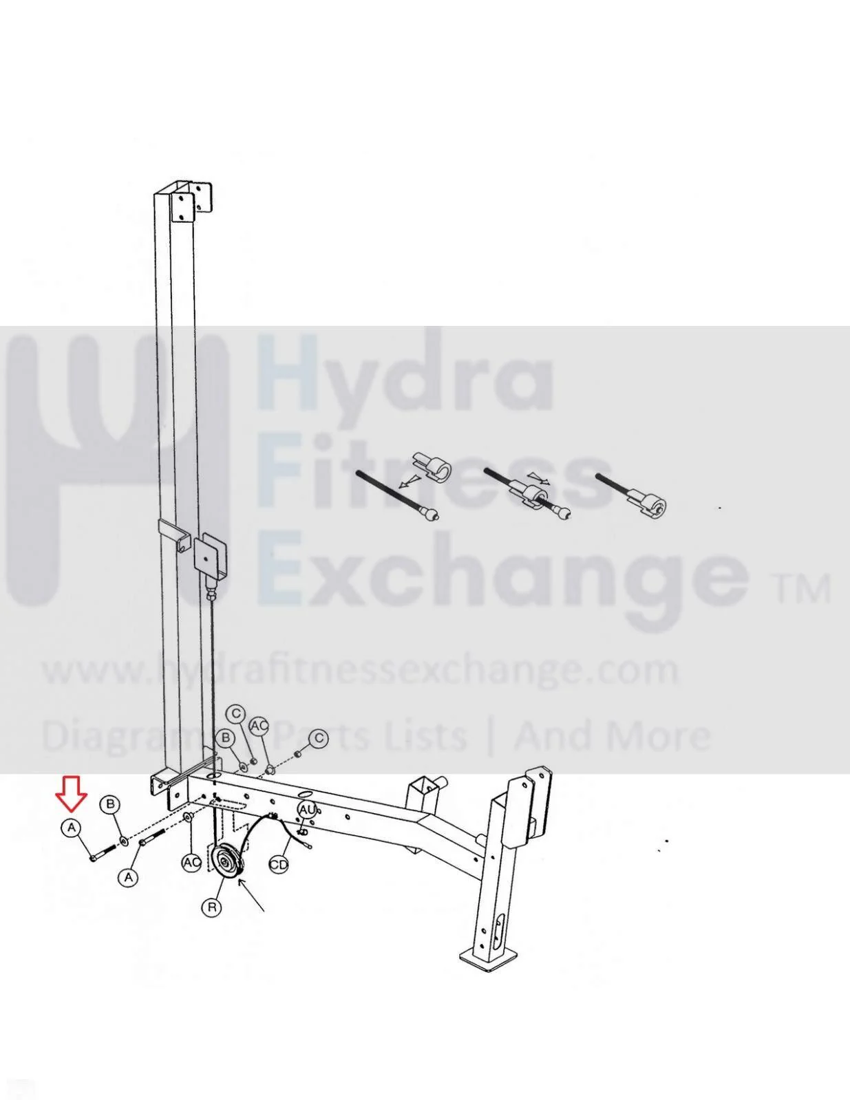 Hoist Fitness Strength System Hex Bolt 3/8" - 16 x 2.75" 11-HEX-38(16)234 - Image 2