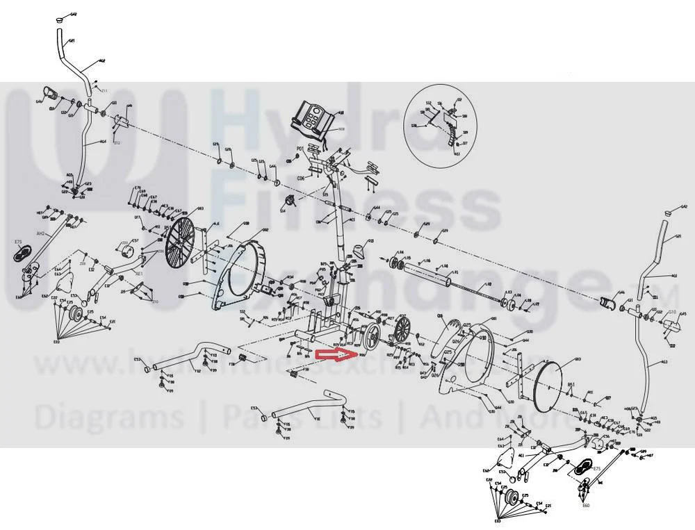 Horizon 2.1E RE1 E30 Elliptical Magnetic Brake Resistance Flywheel Set 013196-Z - Image 2