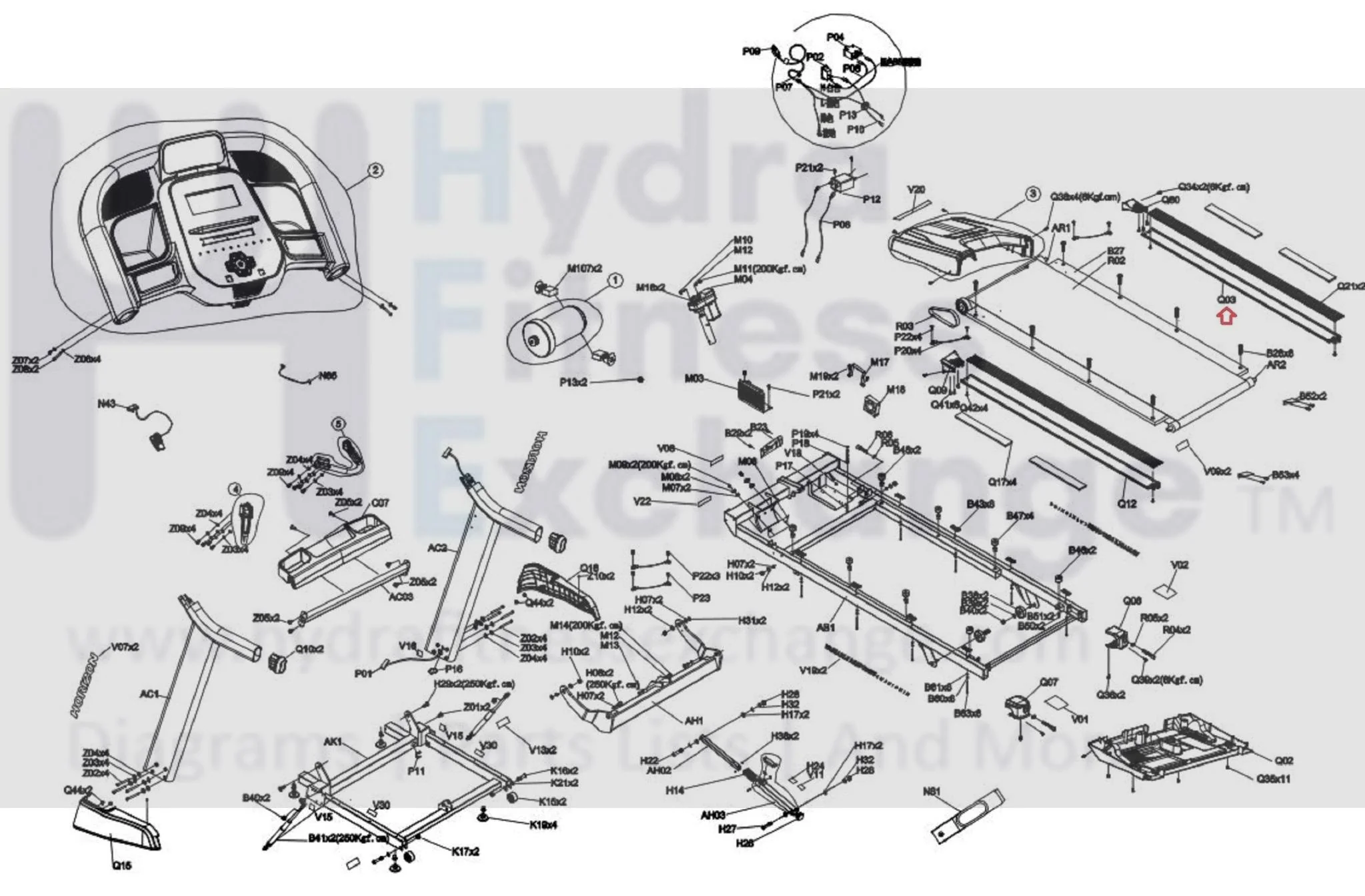 Horizon Fitness 7.8AT-04-TM1000C Treadmill Right Decorative Frame Rail 1000437880 - Image 2