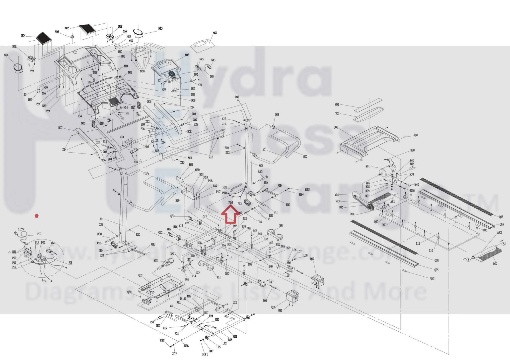 Horizon Advanced Fitness Group 1.0AT RCT7.6 RST5.6 T7.6 CT83 T83 T84 T901 Treadmill Console Mast Cable Wire Harness 062625-A - Image 2