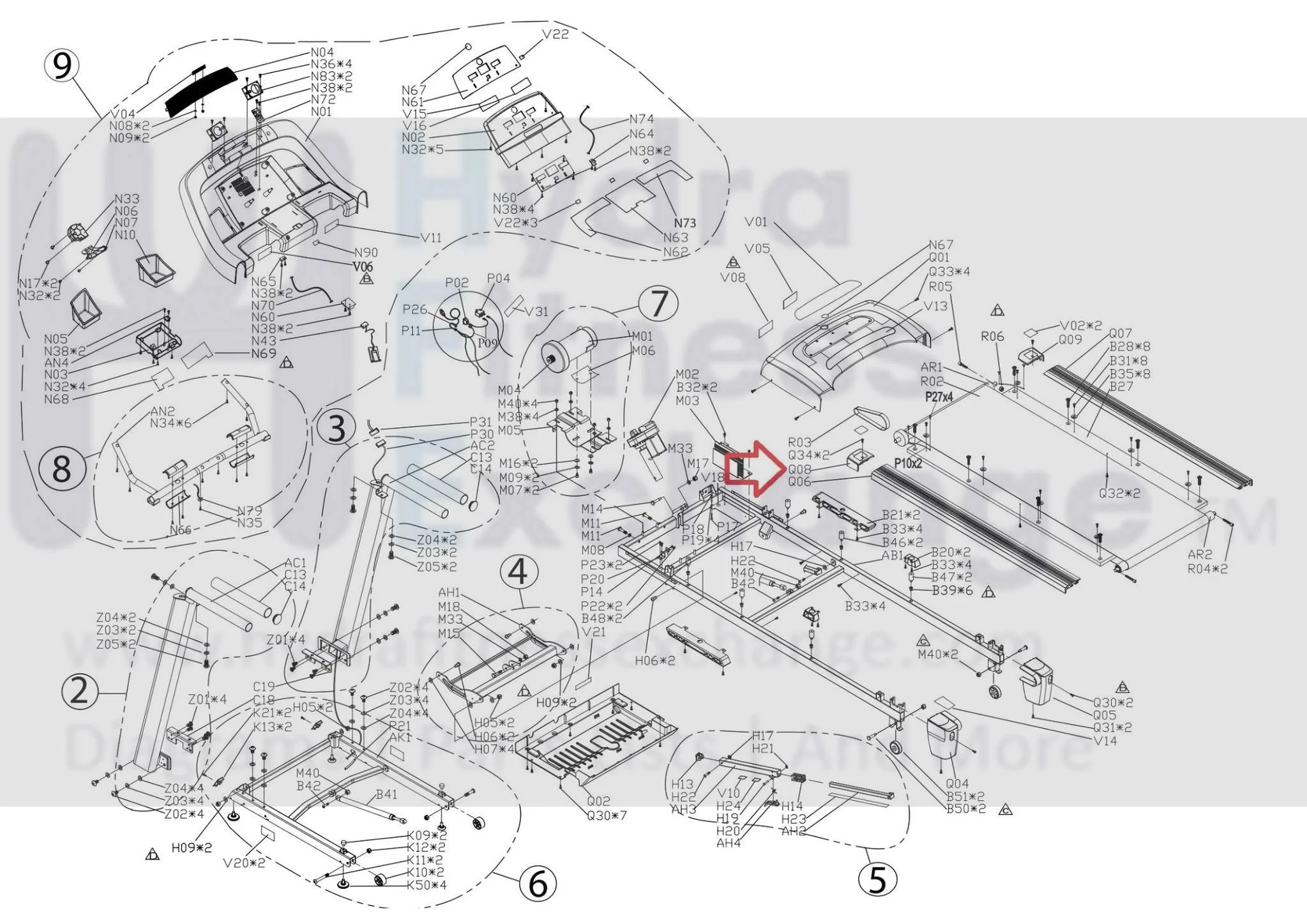 Horizon Advanced Fitness Group 3.5AT CT7.1 T101 T202 Treadmill Left Side Rail Cover 1000102128 - Image 3