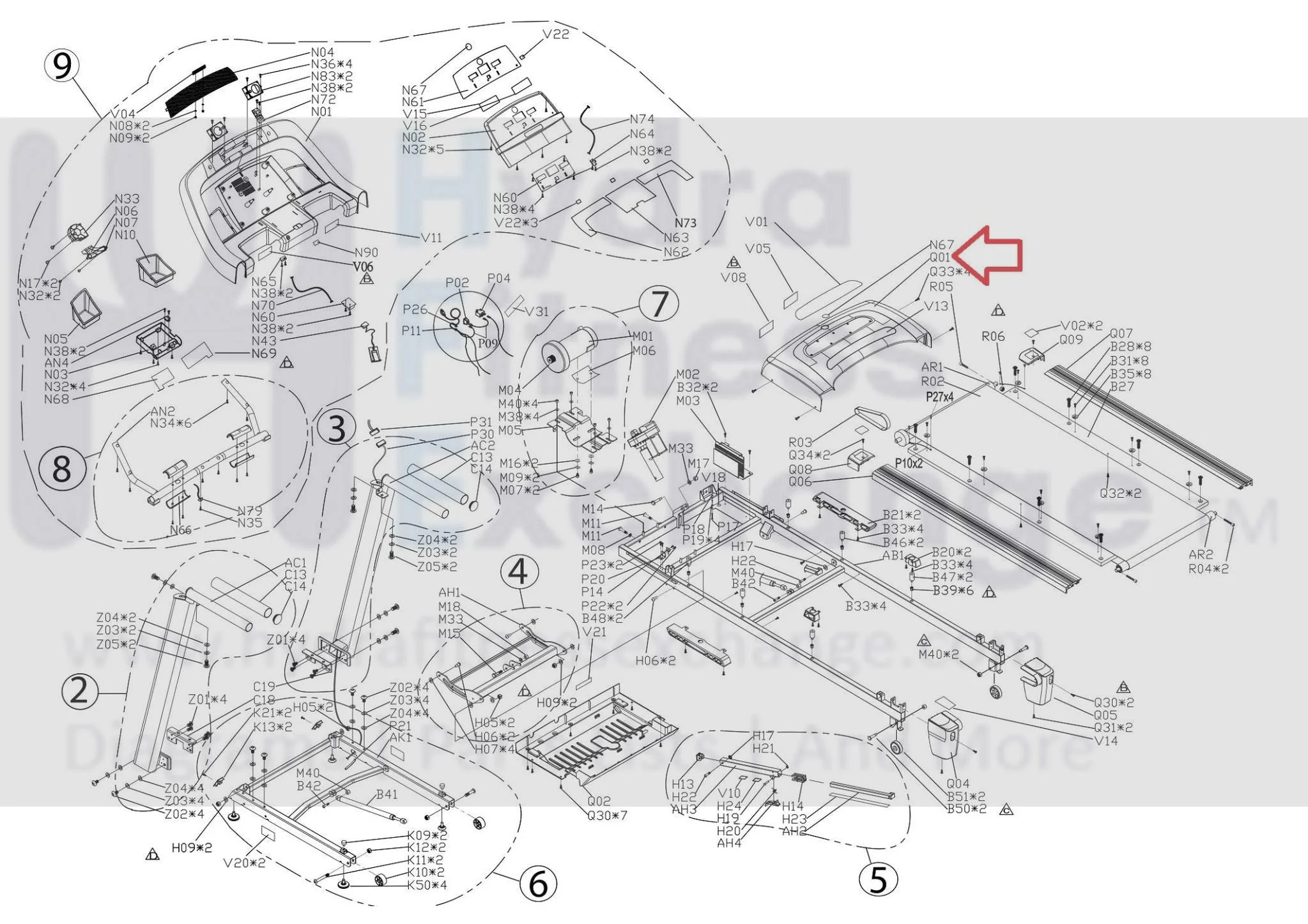 Horizon Advanced Fitness Group CT7.1 CT5.2 T202 T102 T101 3.5AT Treadmill Upper Motor Cover 1000102124 - Image 3