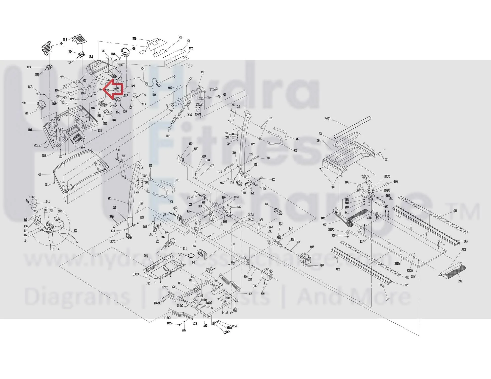 Horizon Advanced Fitness Group TM604 2.0AT 3.0AT 13.0AT Treadmill Keyboard Connector Wire 087240 - Image 3