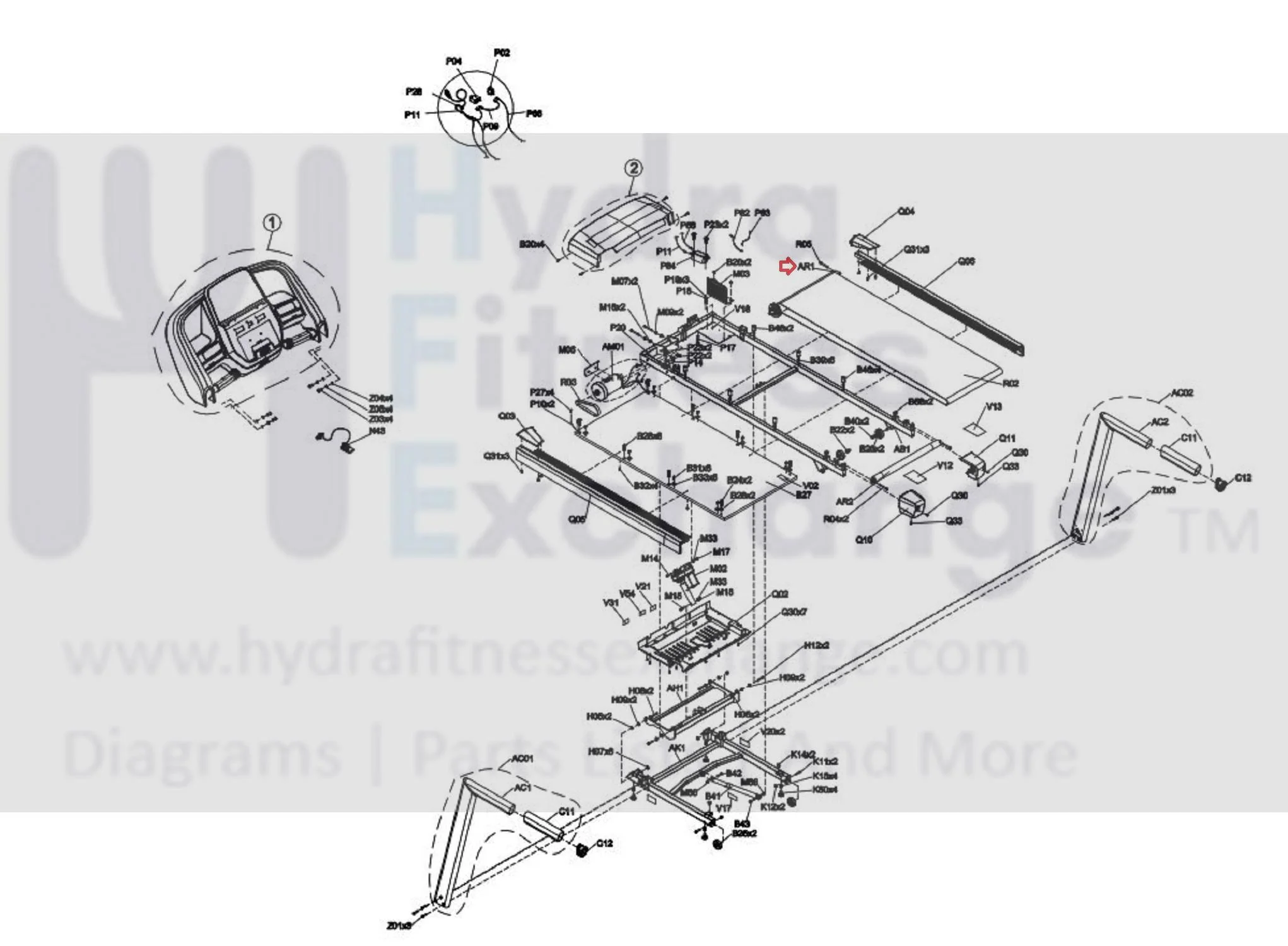 Horizon AFG Tempo Fitness Treadmill Front Drive Roller With Pulley Set 1000469319 Formerly  1000093022 - Image 2