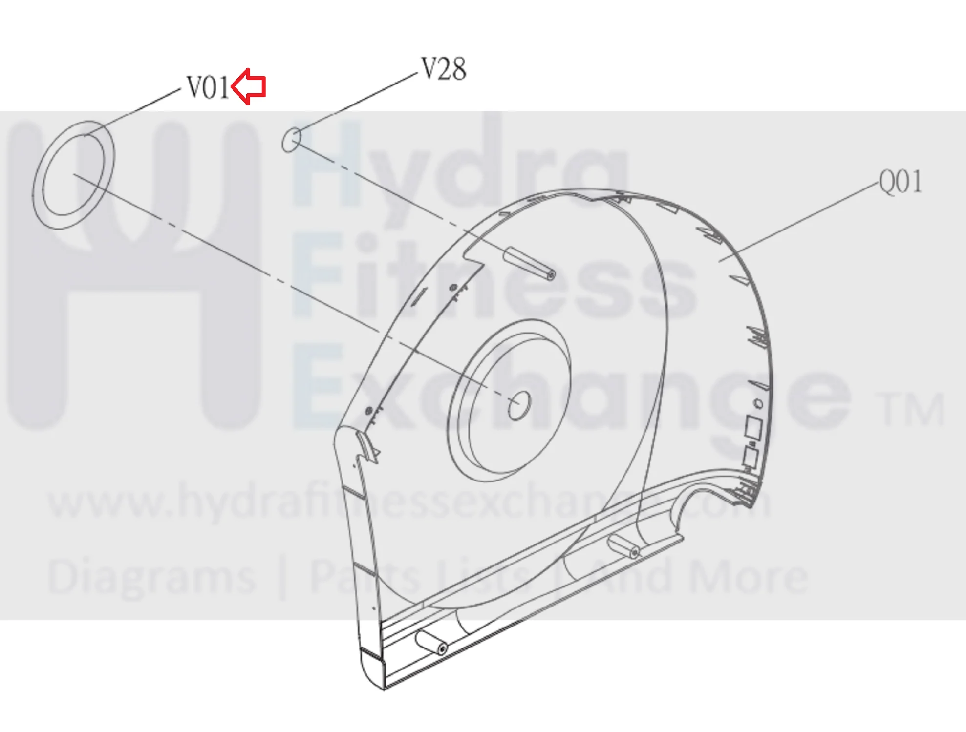 Horizon Fitness EX-68 EX-69 EX-78 EX-79 Elliptical Side Cover Decoration Round Decal 1000102992 - Image 2