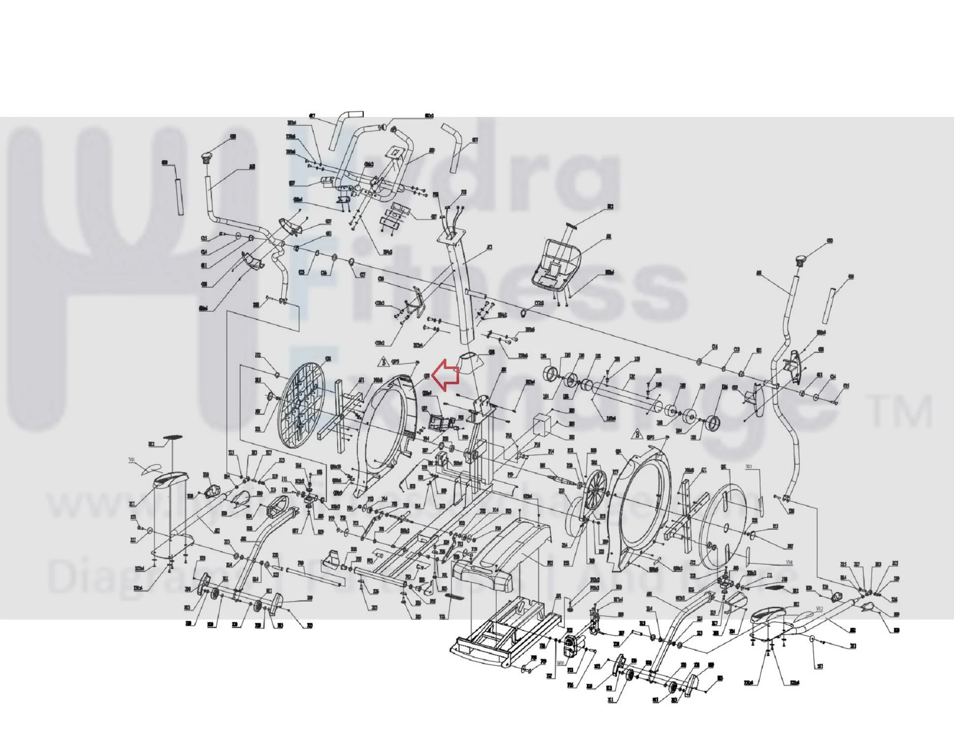 Horizon E1201 EP226 EP226B  EP226D EP226C E901 EP230B EP230D EP230C EP230 Elliptical Left Cover 1000092591 - Image 2