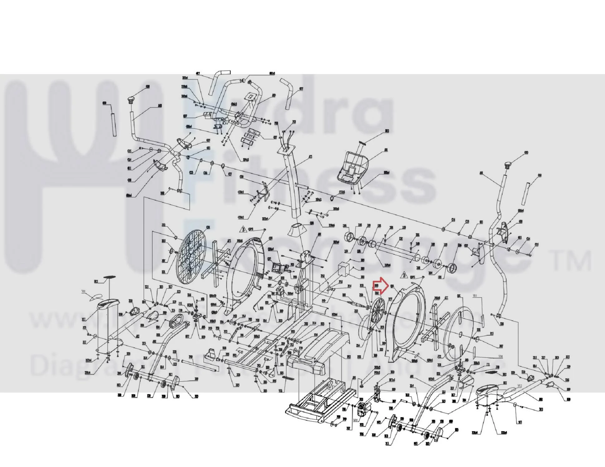 Horizon E1201 EP226 EP226B  EP226D EP226C E901 EP230B EP230D EP230C EP230 Elliptical Right Cover 097867 - Image 2