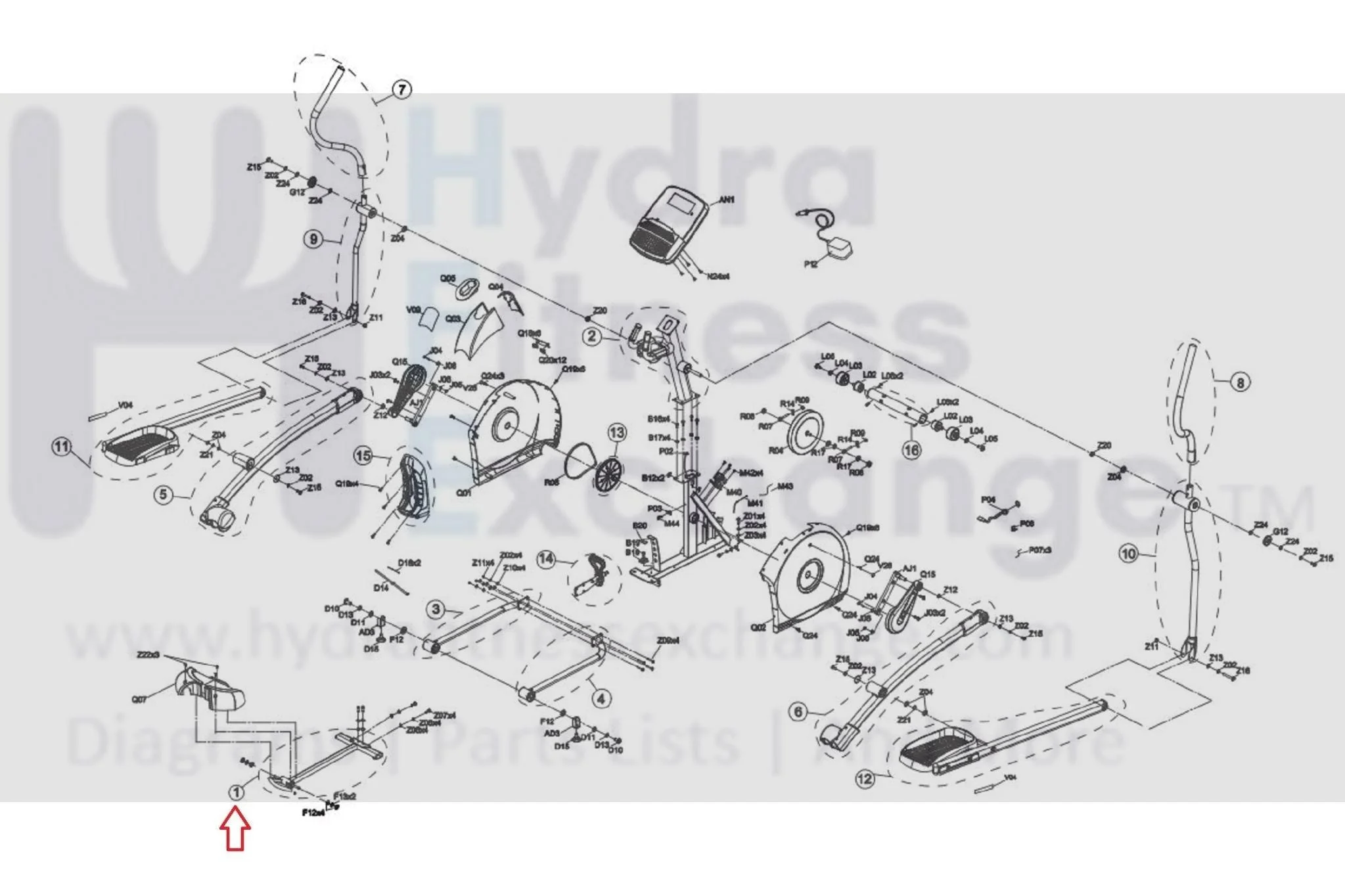 Horizon EP573D Elliptical Frame Set Back Semi Accessory S-EP573D 1000346000 - Image 2