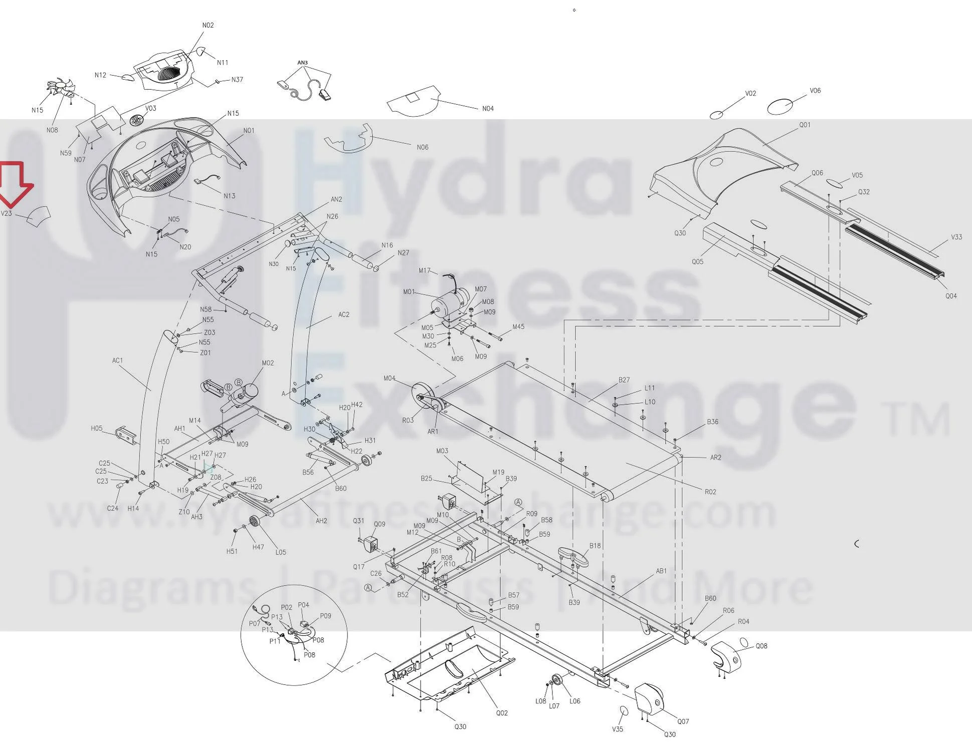 Horizon Fitness 30410 SMT6.1P T51 T52 T53 T54 T805 Treadmill Decal Warning Caution 006469-B - Image 3