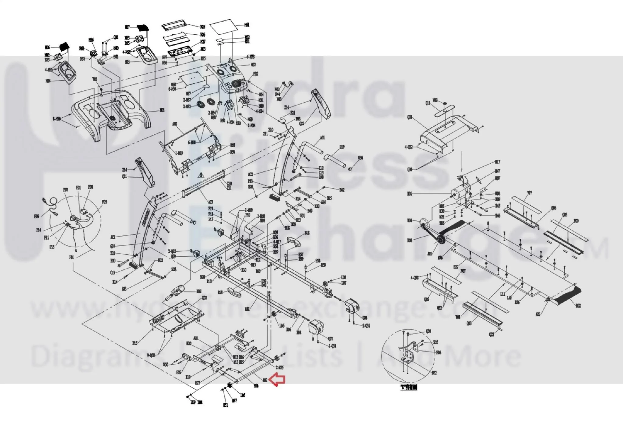 Horizon Fitness 30727 Treadmill Folding Frame Set 079714 - Image 3