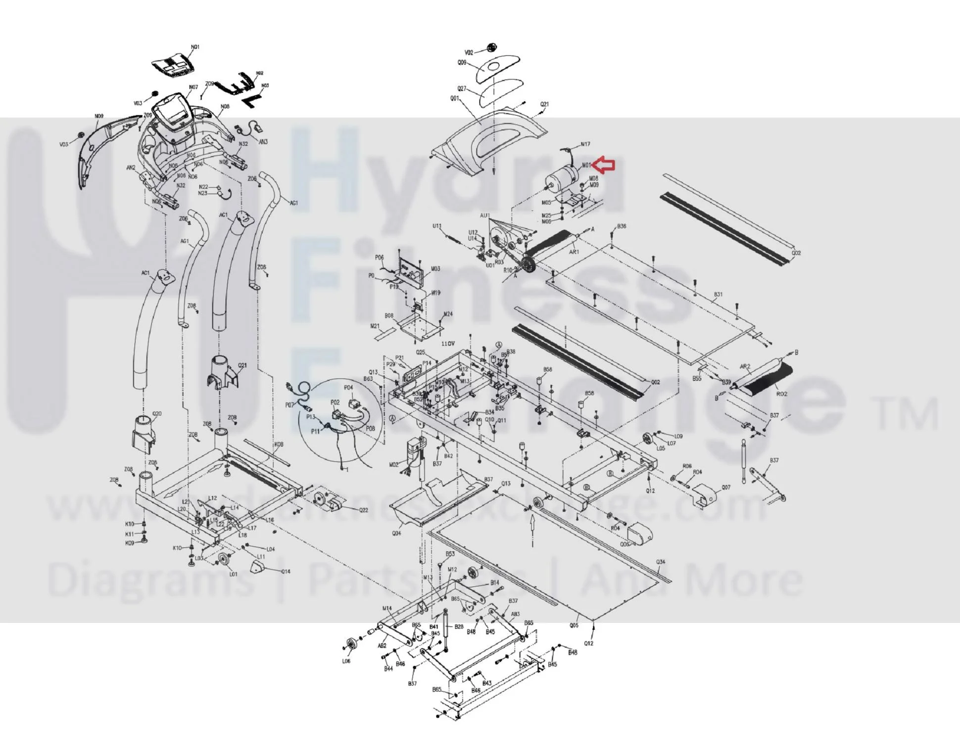 Horizon Fitness 4.0T 5.0T T40 Treadmill DC Drive Motor Set 016134-Z1US - Image 3