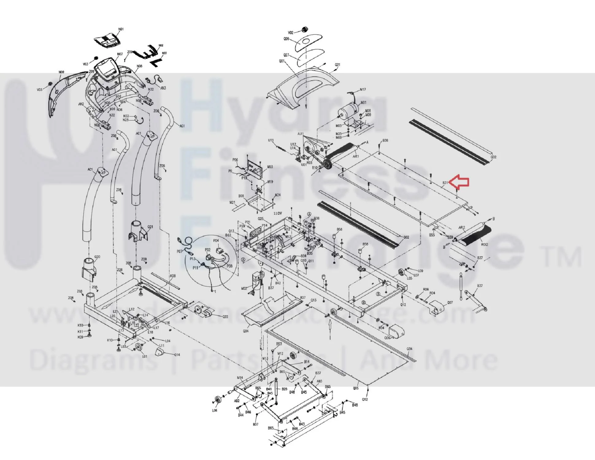 Horizon Fitness 5.0T 5.1T 5.2T 5.3T Advance 500 TSC5 Treadmill Running Deck 600 x 1350L x 25T 004302-CA - Image 3
