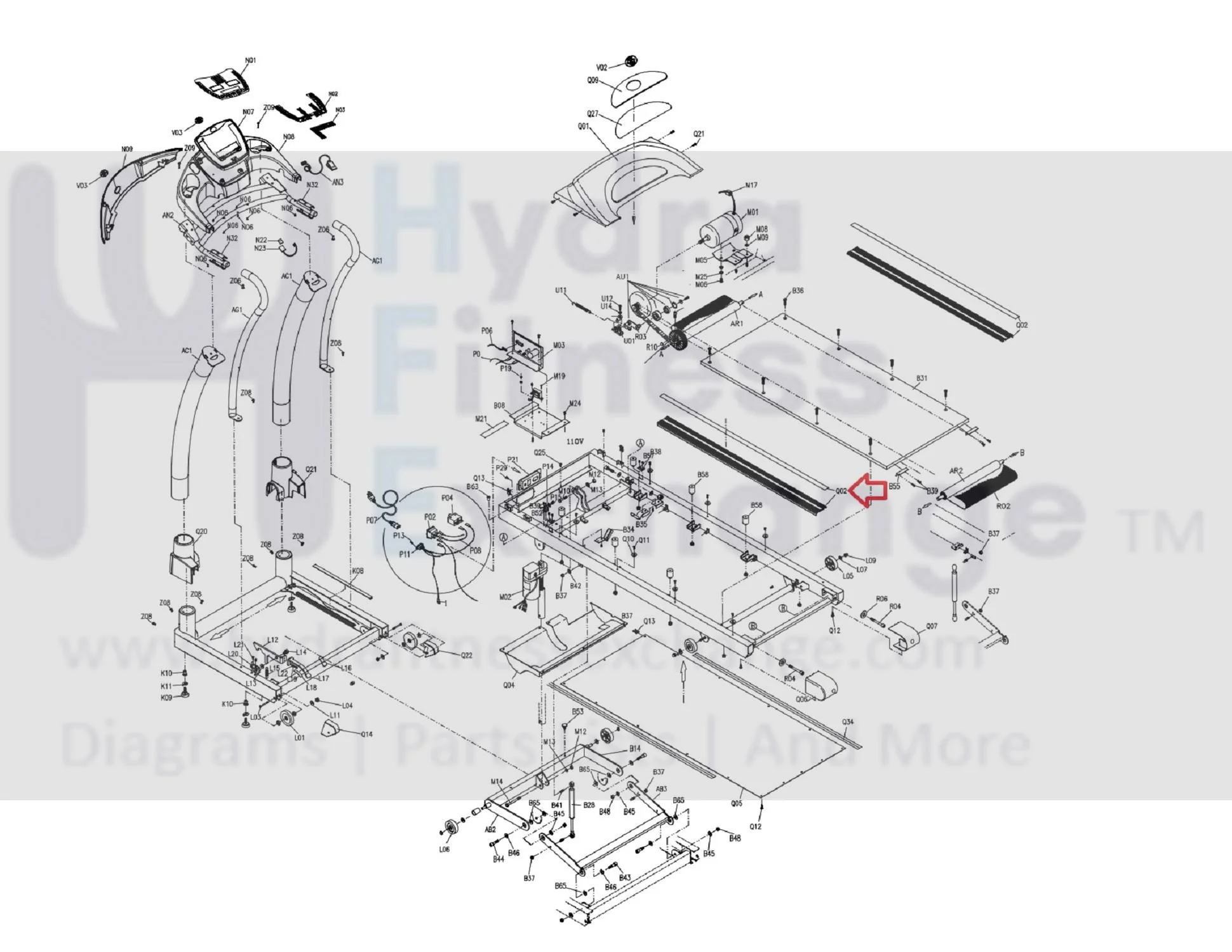 Horizon Fitness 5.0T 5.1T TSC5 Treadmill Side Rail Set 016234-Z - Image 3