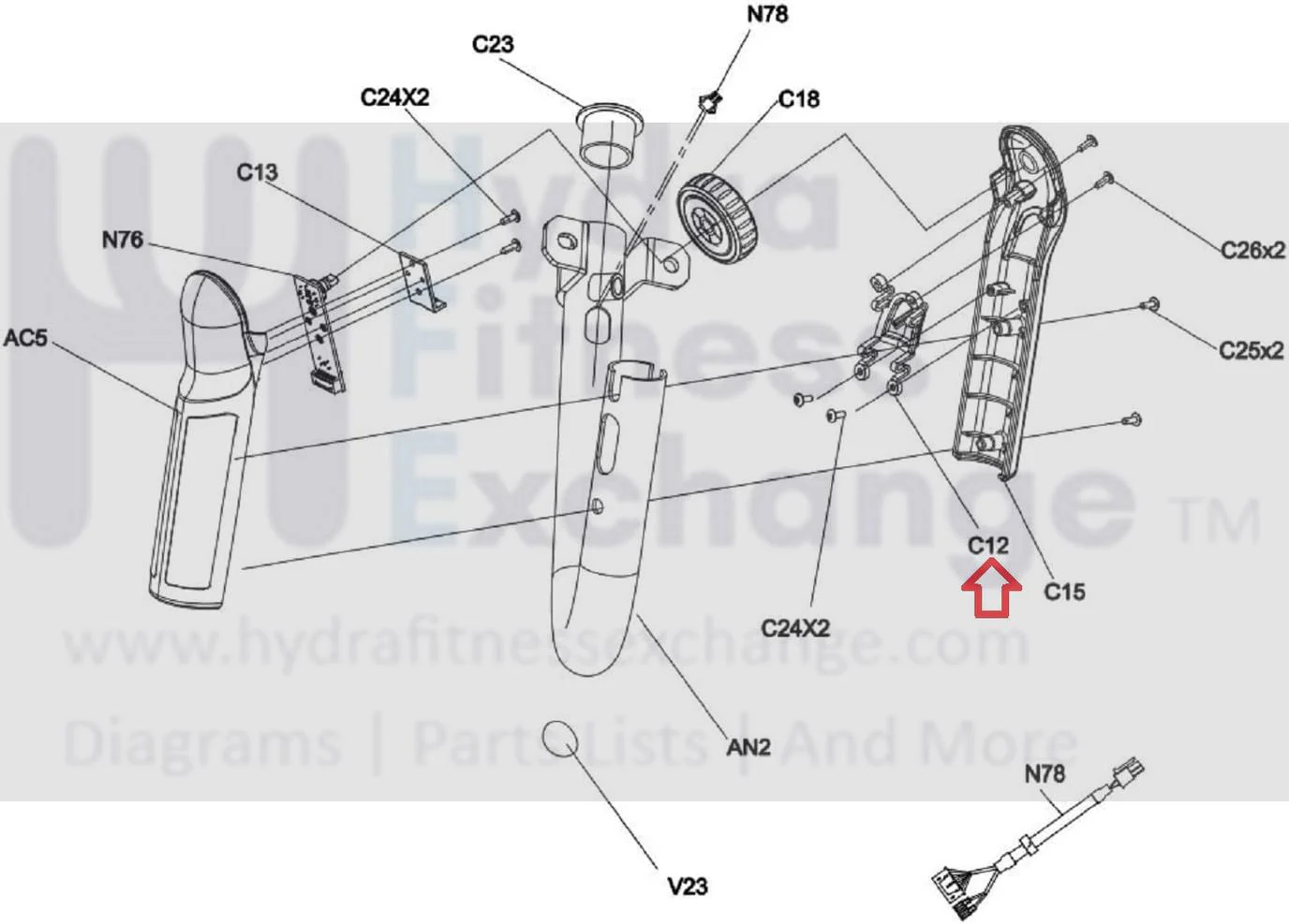 Horizon Fitness Treadmill Heart Sensor Mid Key 1000437791 - Image 3