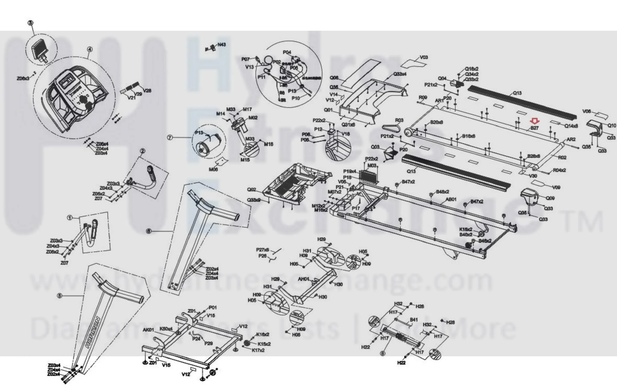 Horizon Fitness 7.0AT-04 TM1021 Treadmill Finished Deck 1000461138 - Image 2