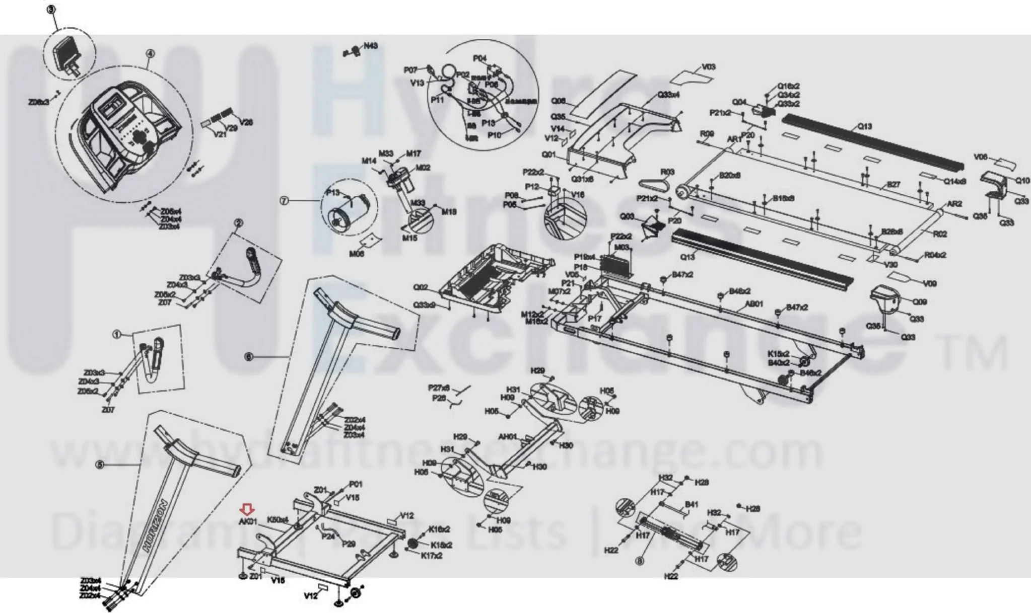 Horizon Fitness Treadmill Frame Base Set 1000468288 - Image 2
