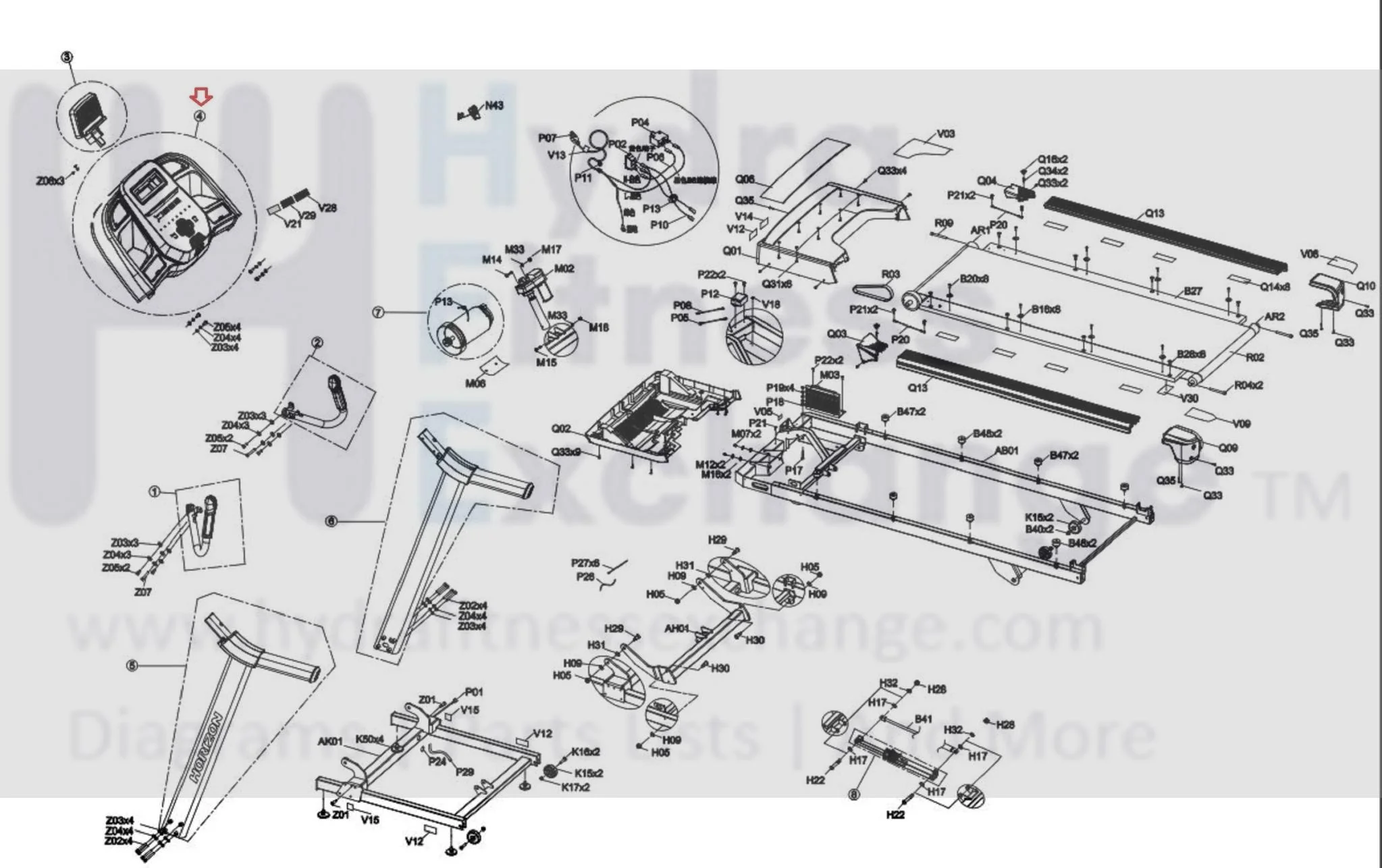 Horizon Fitness 7.0AT-04-TM1021 Treadmill Display Console Assembly 1000468251 - Image 2