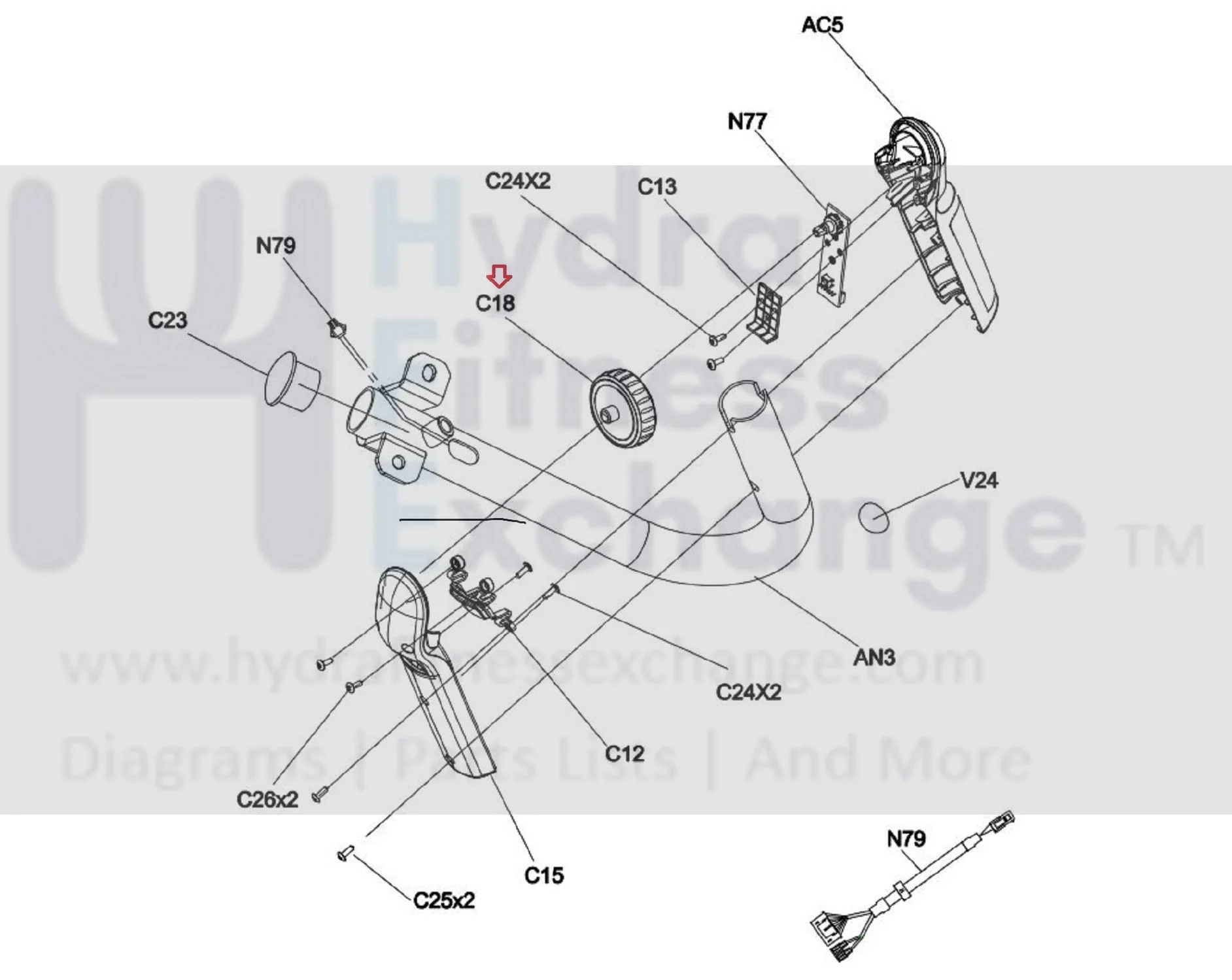 Horizon Fitness Treadmill Heart Rate Sensor Set Knob 1000437792 - Image 2