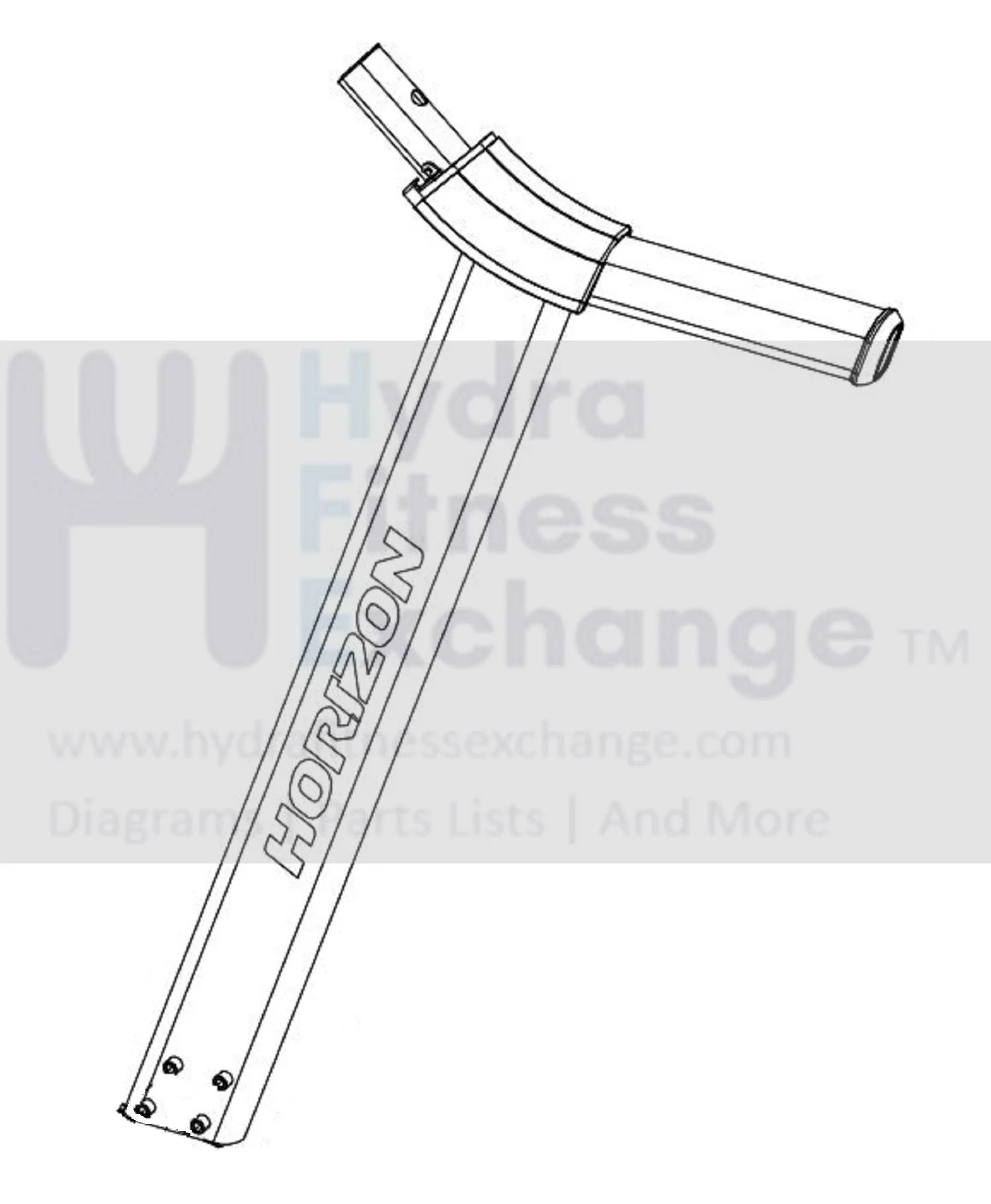 Horizon Fitness Treadmill Left Console Mast Assembly 1000468282