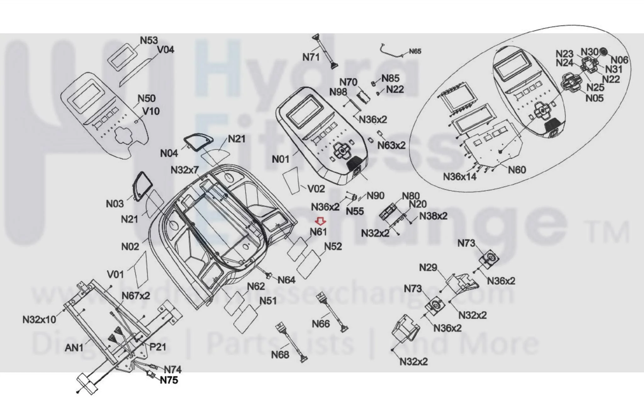 Horizon Fitness 7.0AT-04 - TM1021 Treadmill Left Membrane Keypad 1000458961 - Image 2