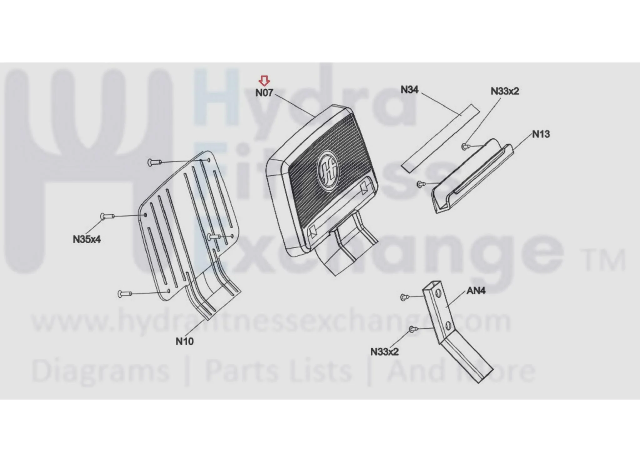 Horizon Fitness Treadmill Mid Plastic Rack for Pad 1000461880 - Image 2