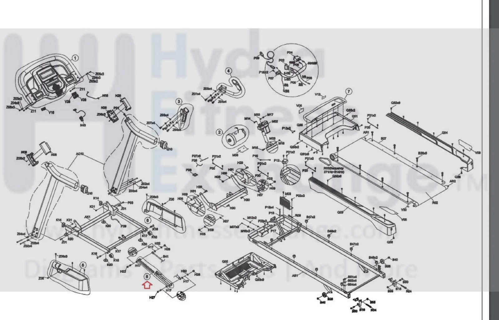 Horizon Fitness 7.0AT - TM704 - TM1002 Treadmill Connect Tube Set 1000454706 - Image 3